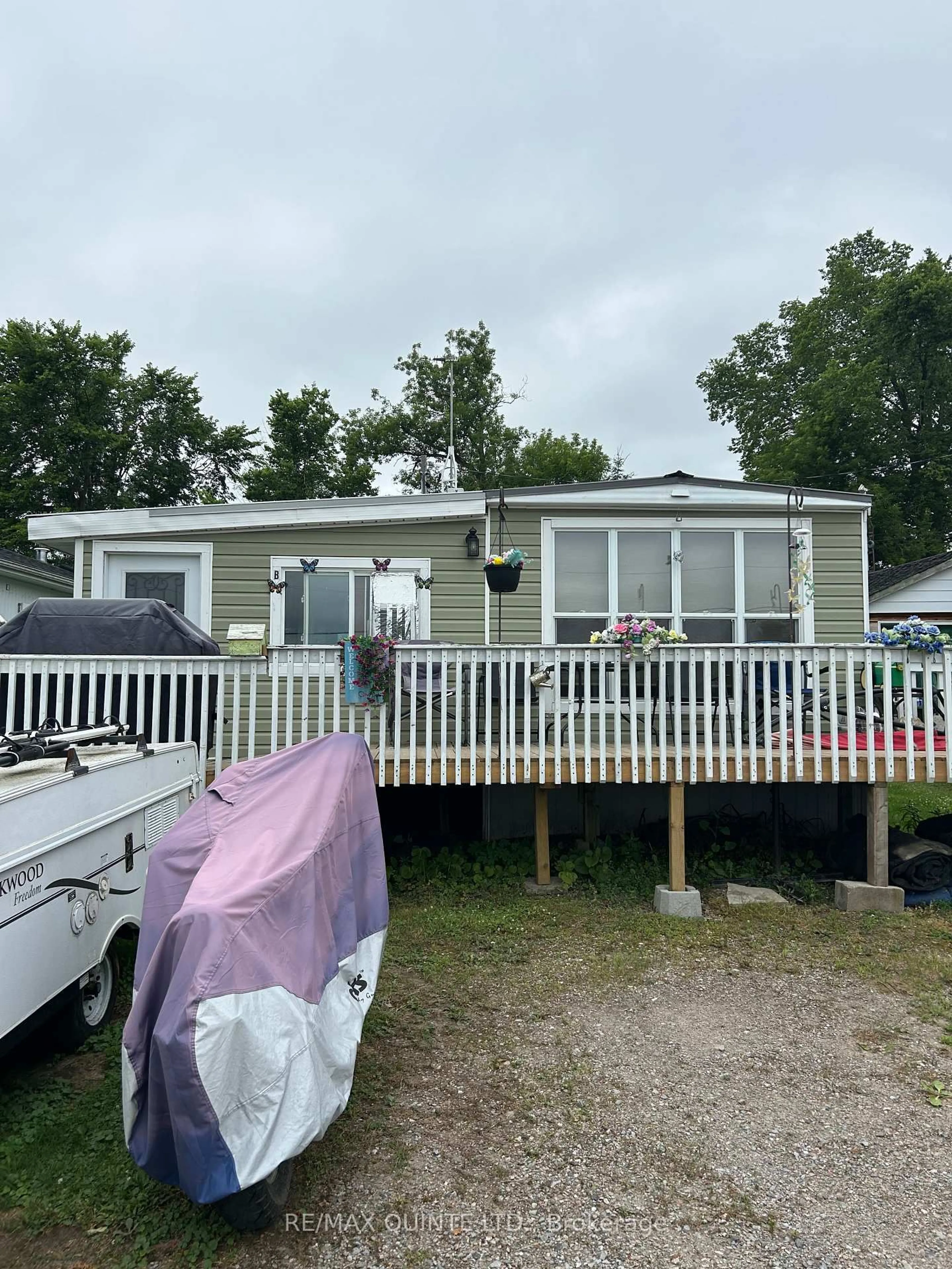 A pic from outside/outdoor area/front of a property/back of a property/a pic from drone, water/lake/river/ocean view for 223B Clare St, Thomasburg Ontario K0K 3H0