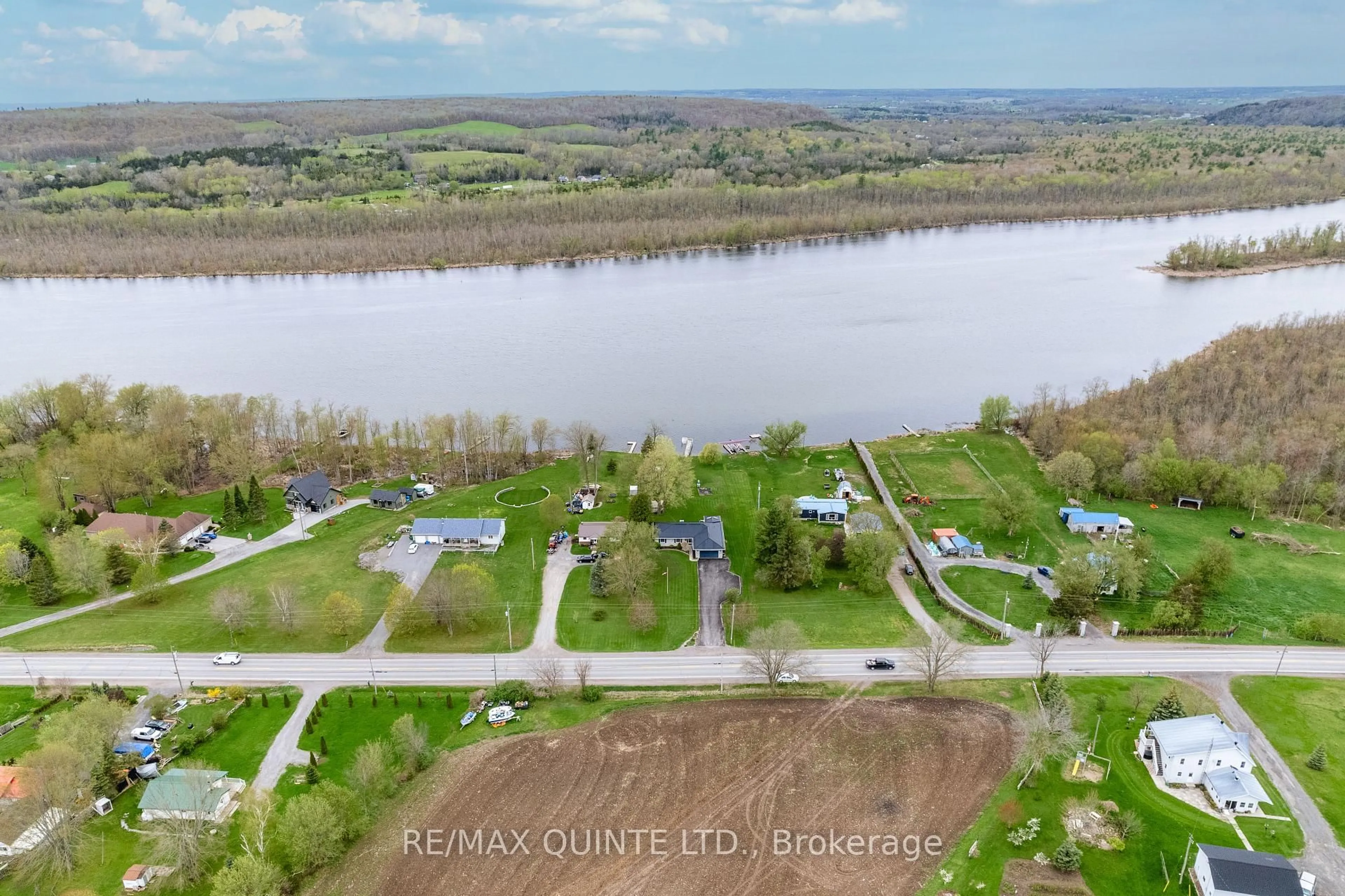 A pic from outside/outdoor area/front of a property/back of a property/a pic from drone, water/lake/river/ocean view for 1081 Frankford Stirling Rd, Hastings Ontario K0K 2C0