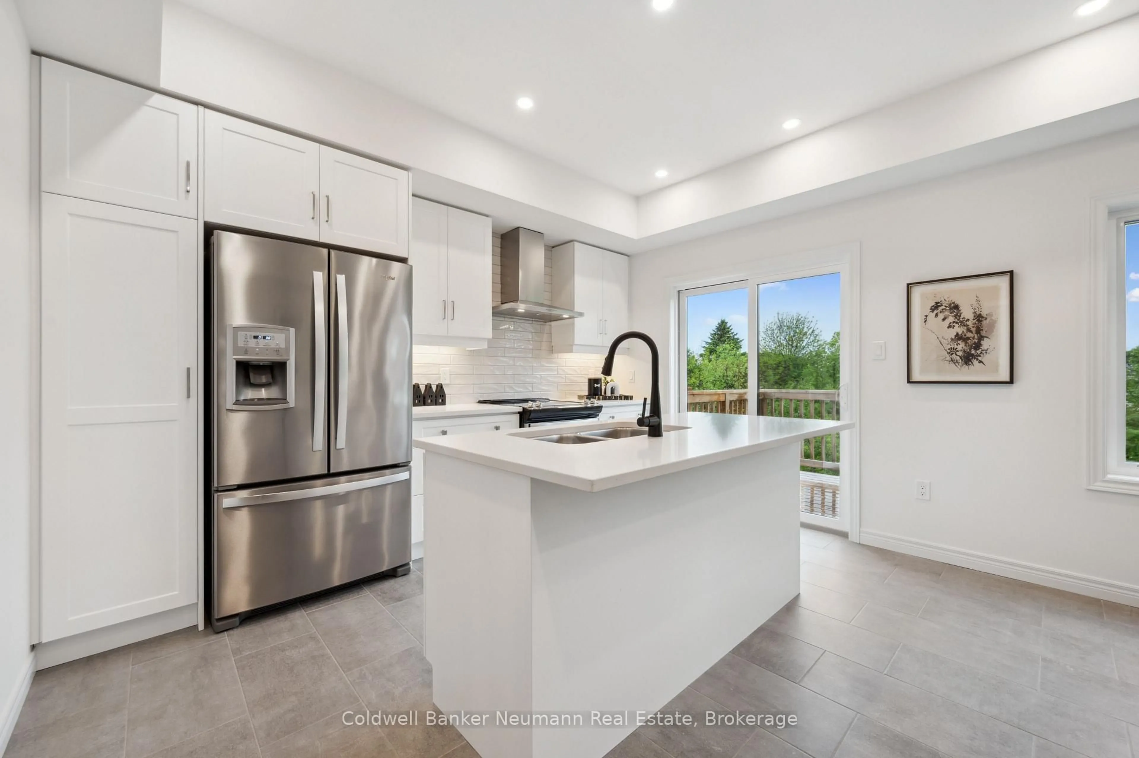 Open concept kitchen, ceramic/tile floor for 14 Sora Lane, Guelph Ontario N1E 0T4