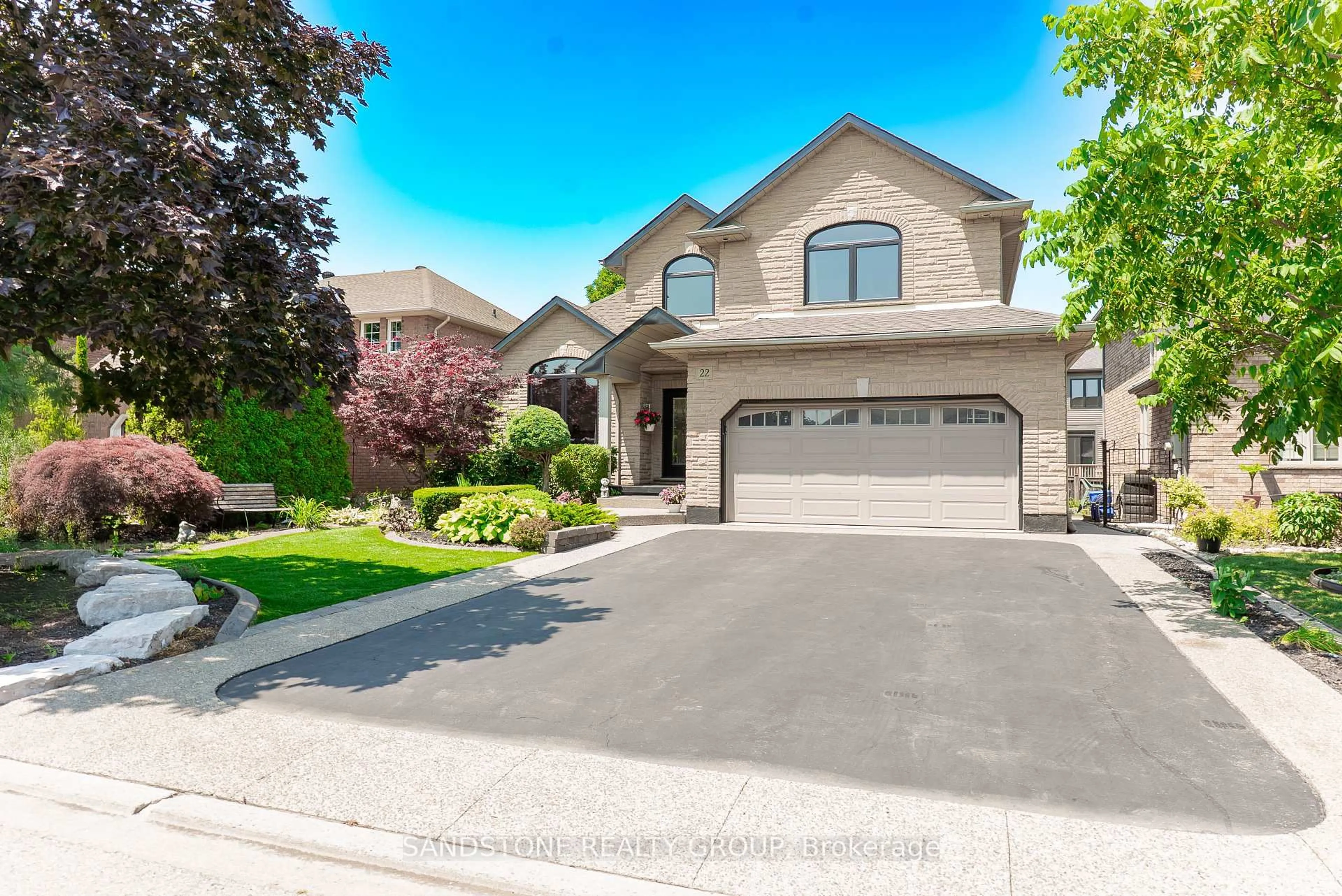 Home with brick exterior material, street for 22 Tuscani Dr, Hamilton Ontario L8E 5W4