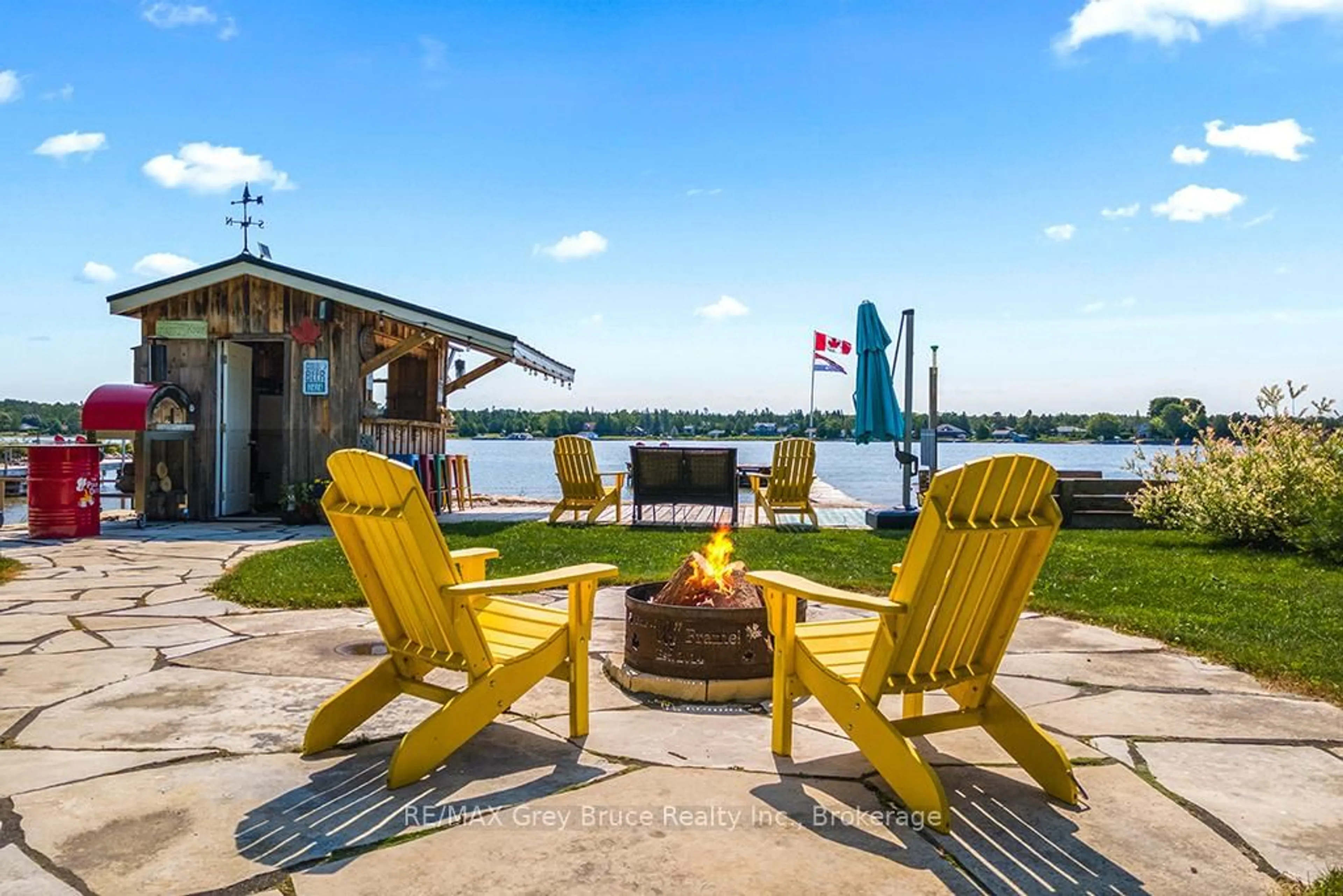 Patio, water/lake/river/ocean view for 40 Aberdeen Ave, Northern Bruce Peninsula Ontario N0H 2T0