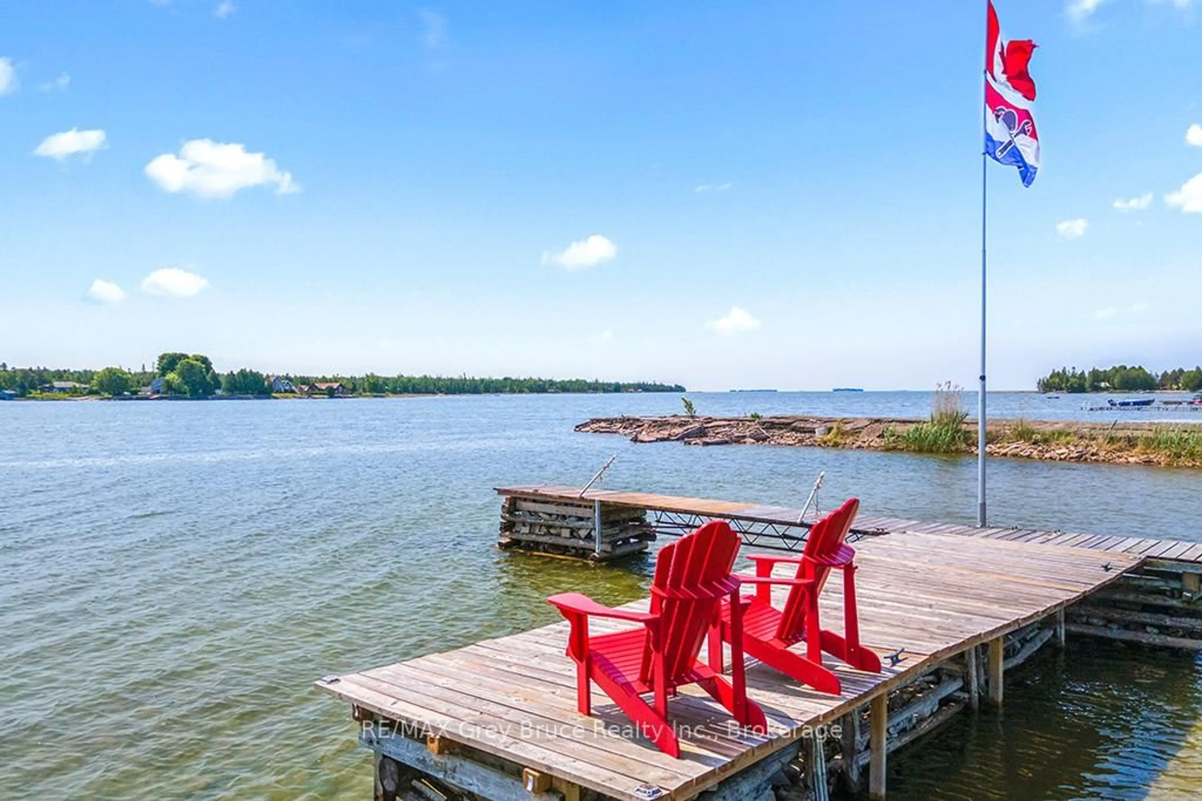 Patio, water/lake/river/ocean view for 40 Aberdeen Ave, Northern Bruce Peninsula Ontario N0H 2T0
