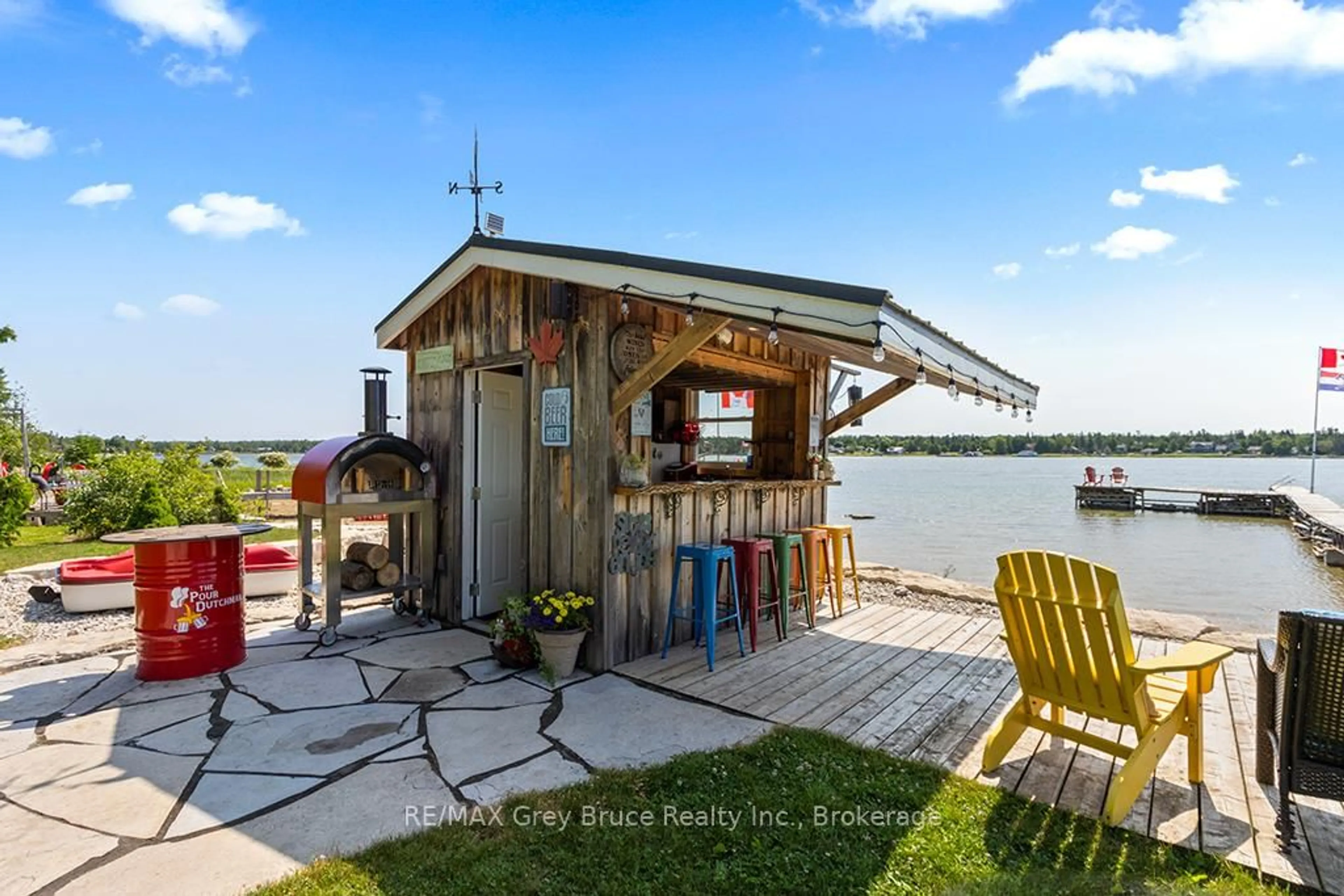 Patio, water/lake/river/ocean view for 40 Aberdeen Ave, Northern Bruce Peninsula Ontario N0H 2T0