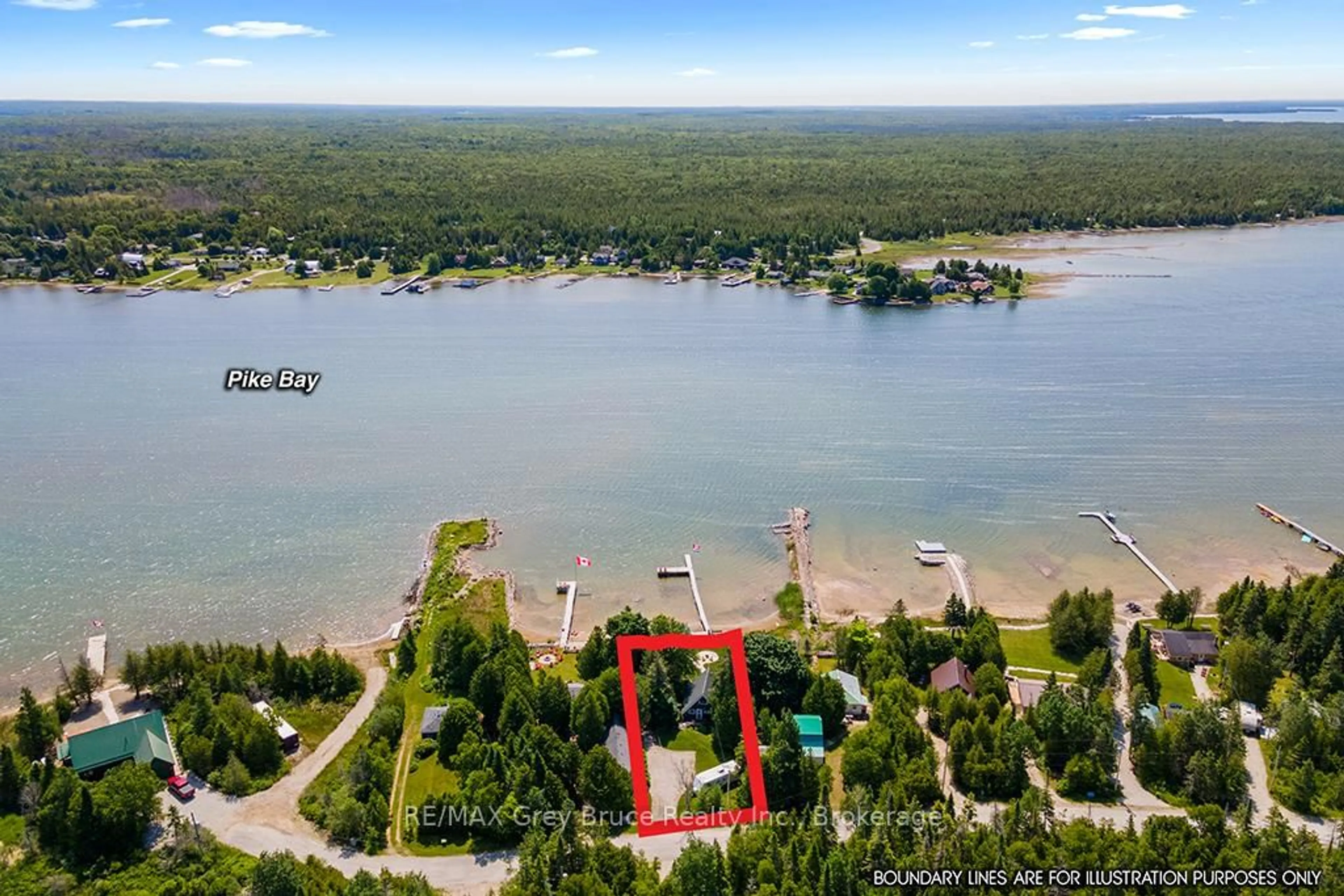 A pic from outside/outdoor area/front of a property/back of a property/a pic from drone, water/lake/river/ocean view for 40 Aberdeen Ave, Northern Bruce Peninsula Ontario N0H 2T0