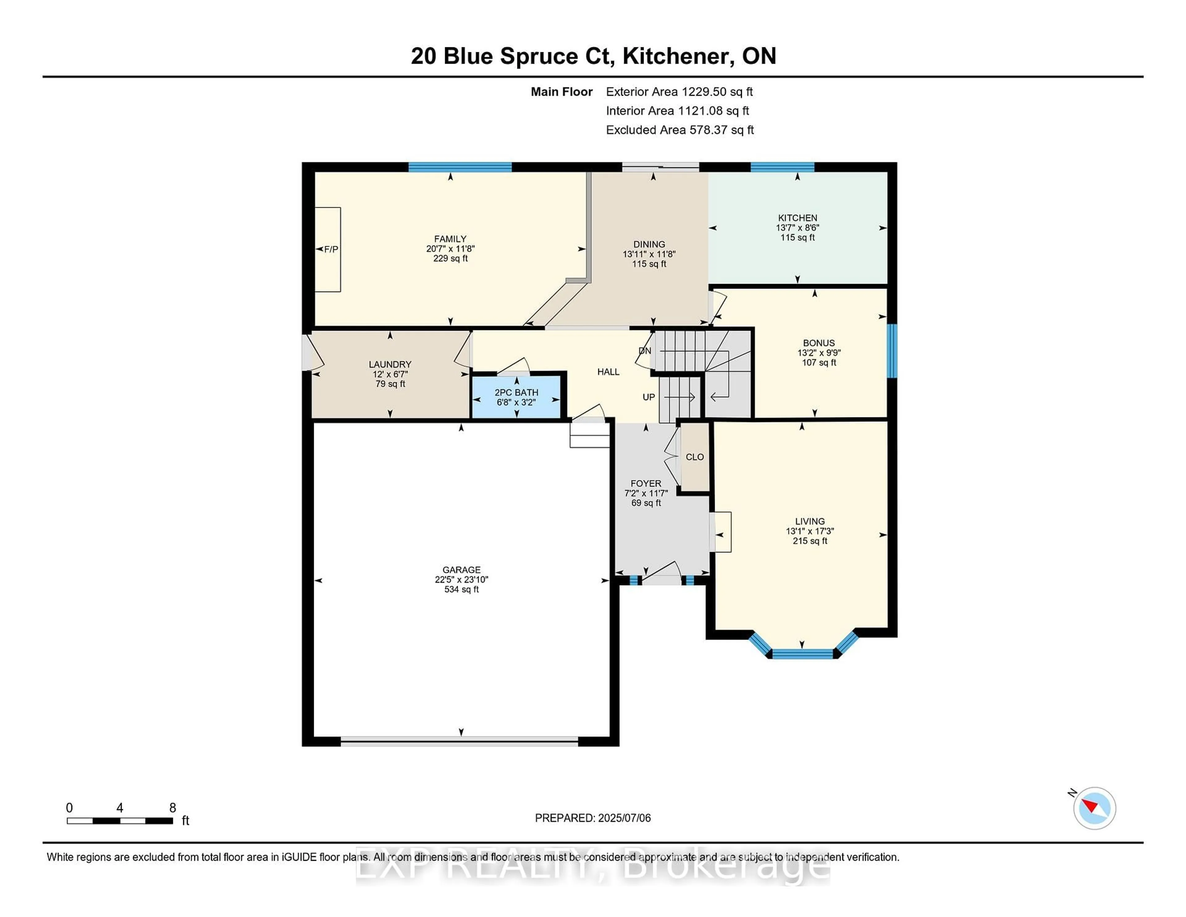 Floor plan for 20 Blue Spruce Crt, Kitchener Ontario N2N 1L1
