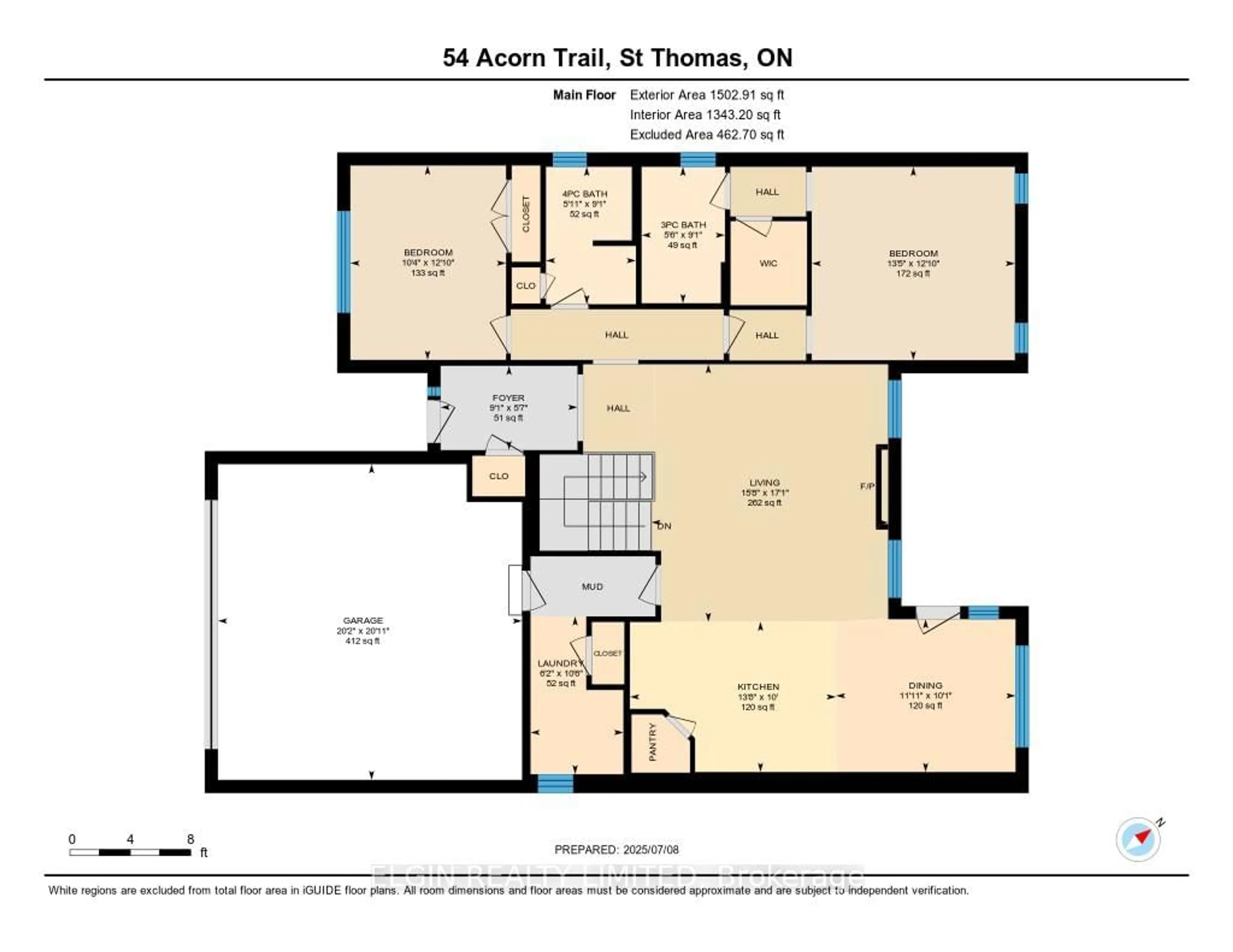 Floor plan for 54 Acorn Tr, St. Thomas Ontario N5R 0H8