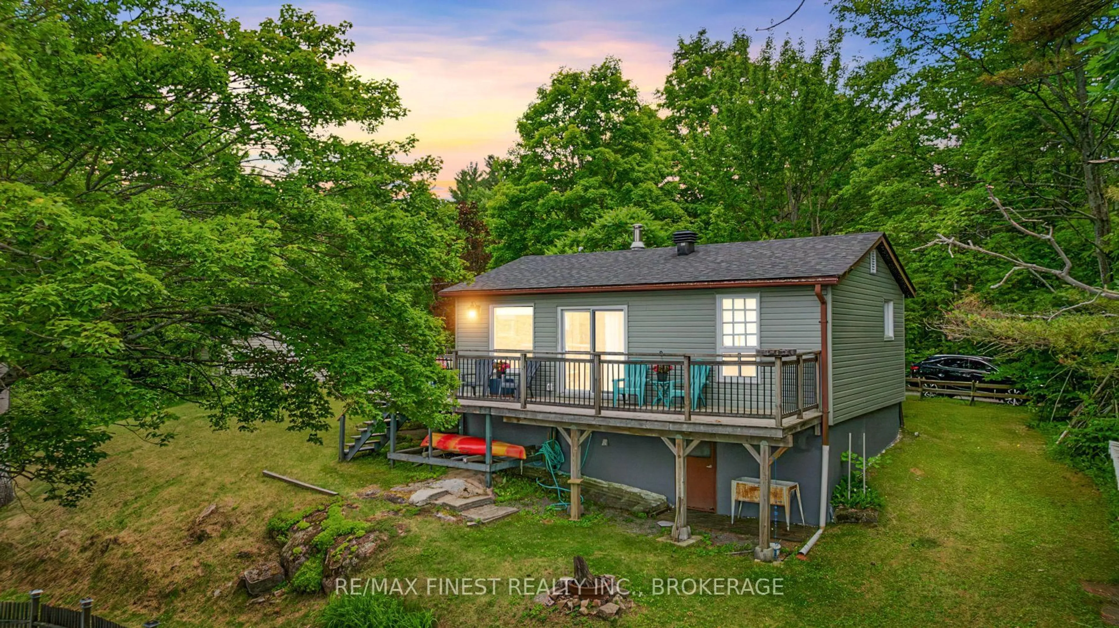 A pic from outside/outdoor area/front of a property/back of a property/a pic from drone, water/lake/river/ocean view for 59 Oak Haven Lane, Tichborne Ontario K0H 2V0