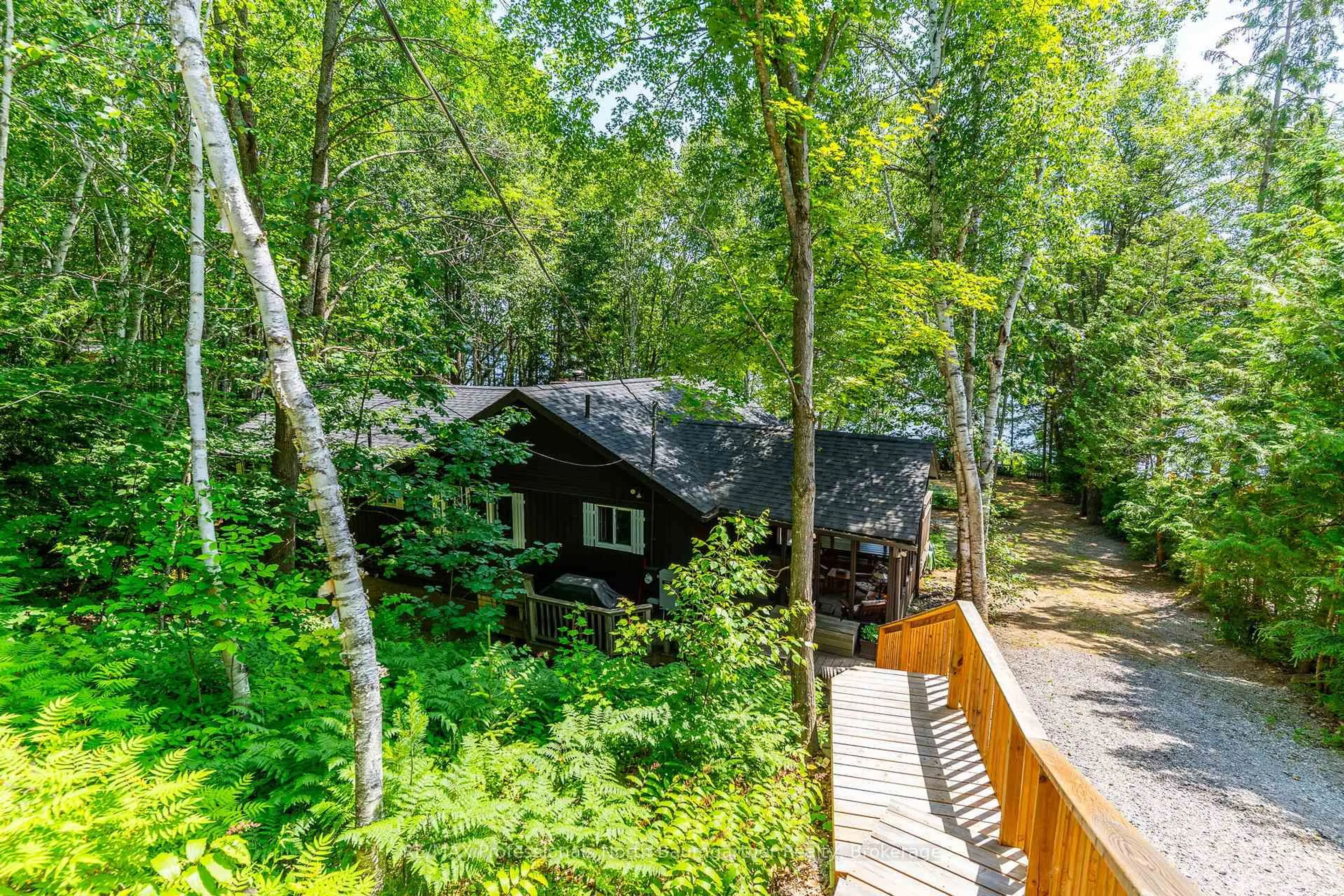 A pic from outside/outdoor area/front of a property/back of a property/a pic from drone, forest/trees view for 6281 Kennisis Lake Rd, Dysart et al Ontario K0M 1S0