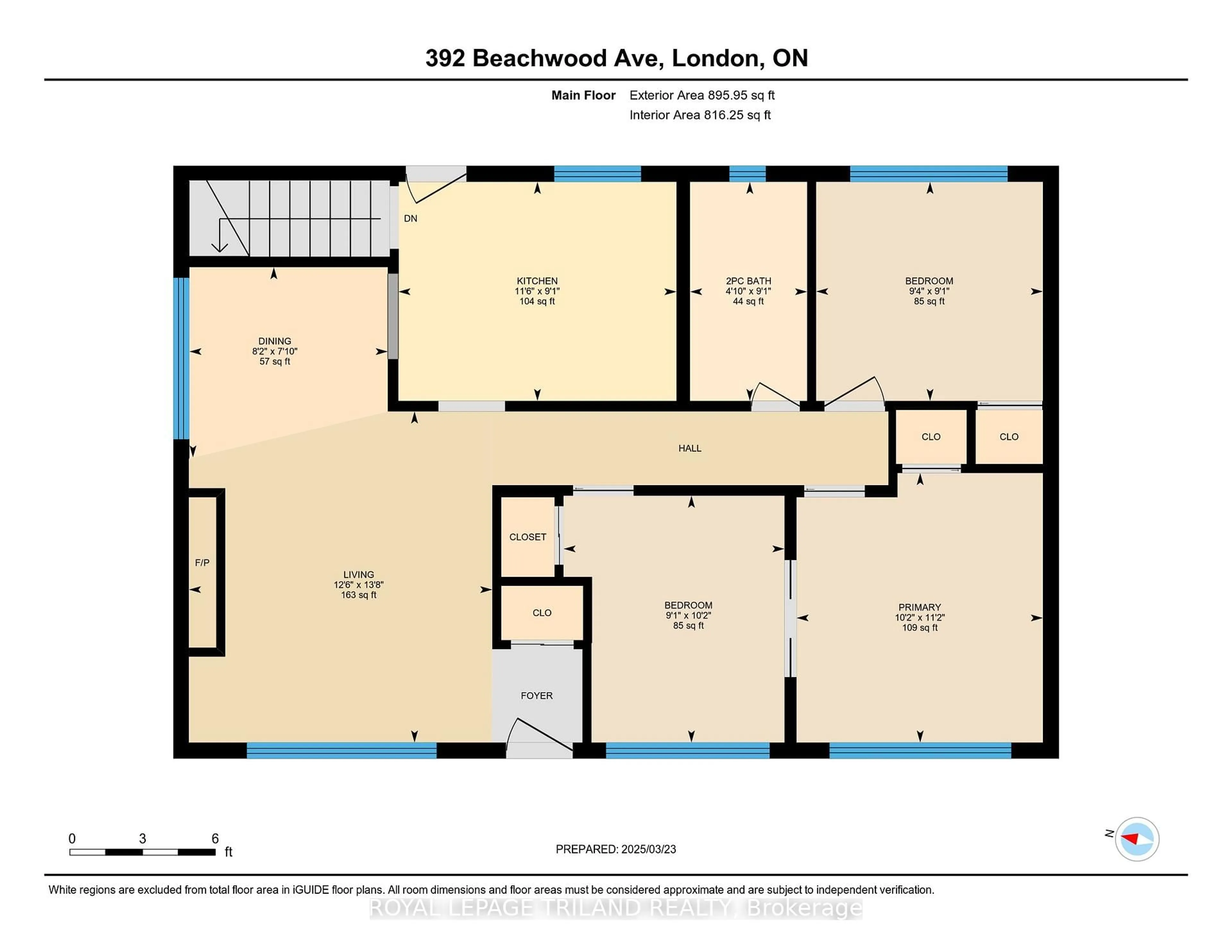 Floor plan for 392 Beachwood Ave, London South Ontario N6J 3K1