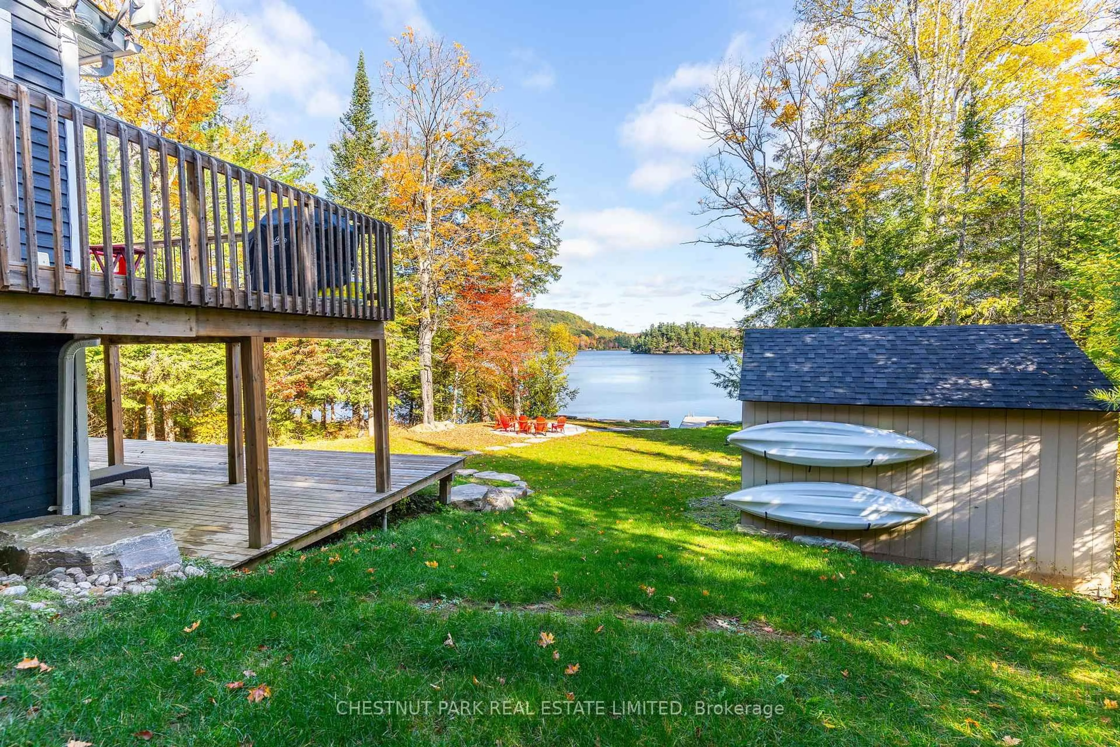 Patio, water/lake/river/ocean view for 1060 Inawendawin Rd, Lake of Bays Ontario P0A 1E0