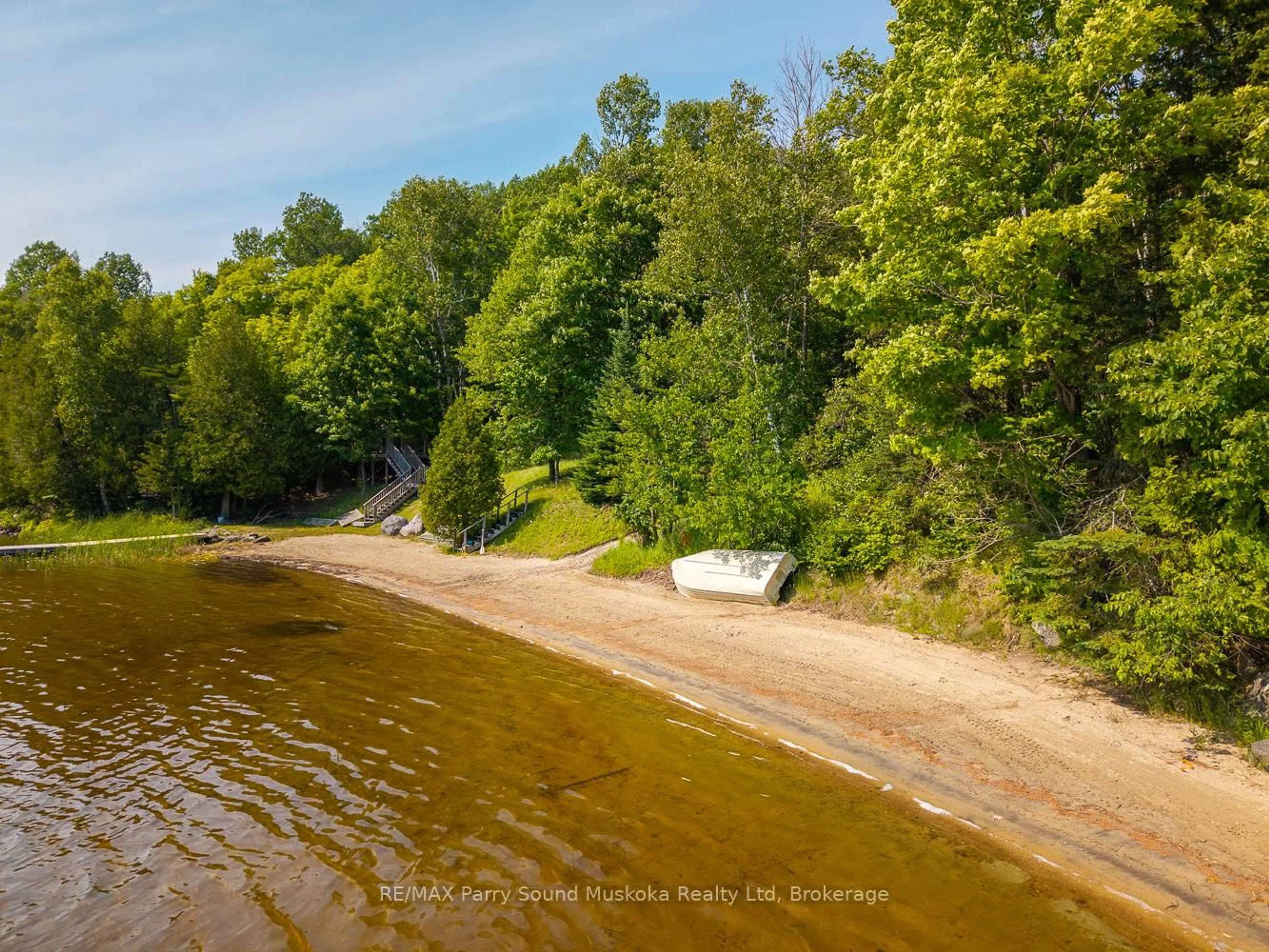 A pic from outside/outdoor area/front of a property/back of a property/a pic from drone, water/lake/river/ocean view for 274 Chur Lee Rd, Whitestone Ontario P0A 1G0