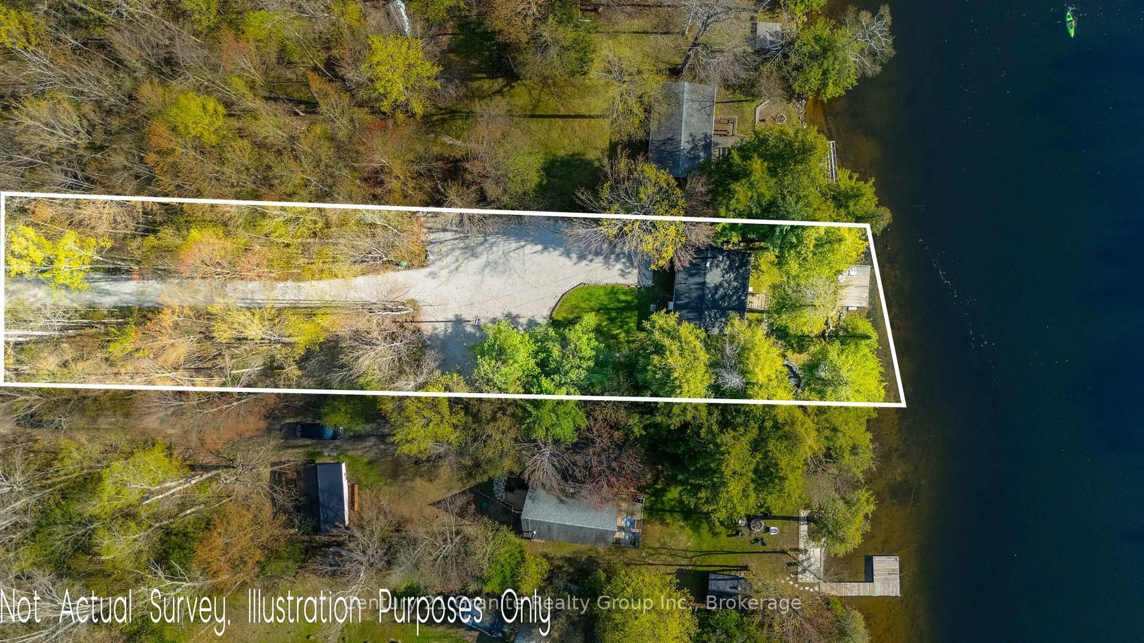 A pic from outside/outdoor area/front of a property/back of a property/a pic from drone, street for 1954 South Beaver Lake Lane, Minden Hills Ontario K0M 2K0