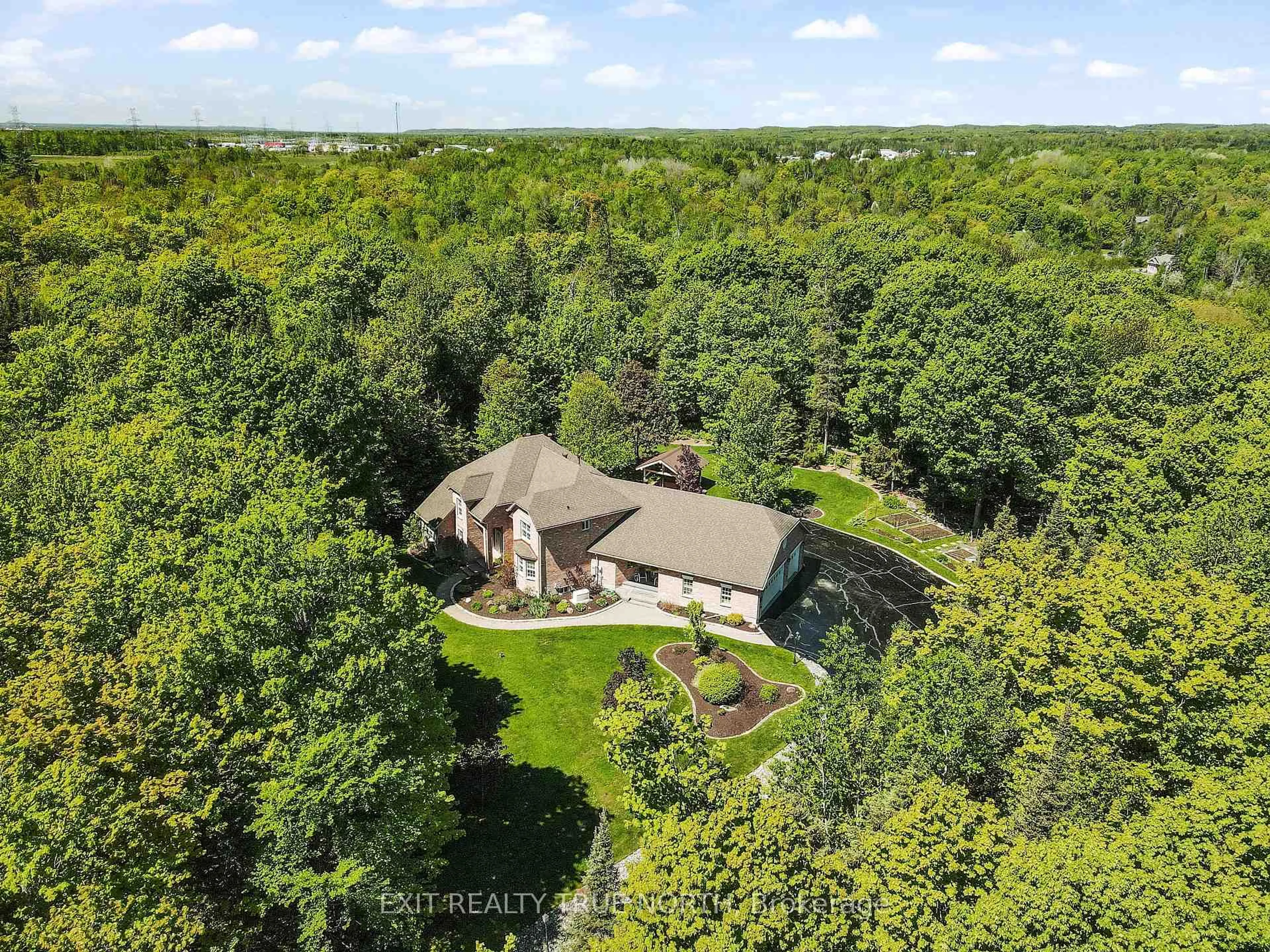 A pic from outside/outdoor area/front of a property/back of a property/a pic from drone, forest/trees view for 73 Birkshire Pl, Sault Ste Marie Ontario P6A 6J8