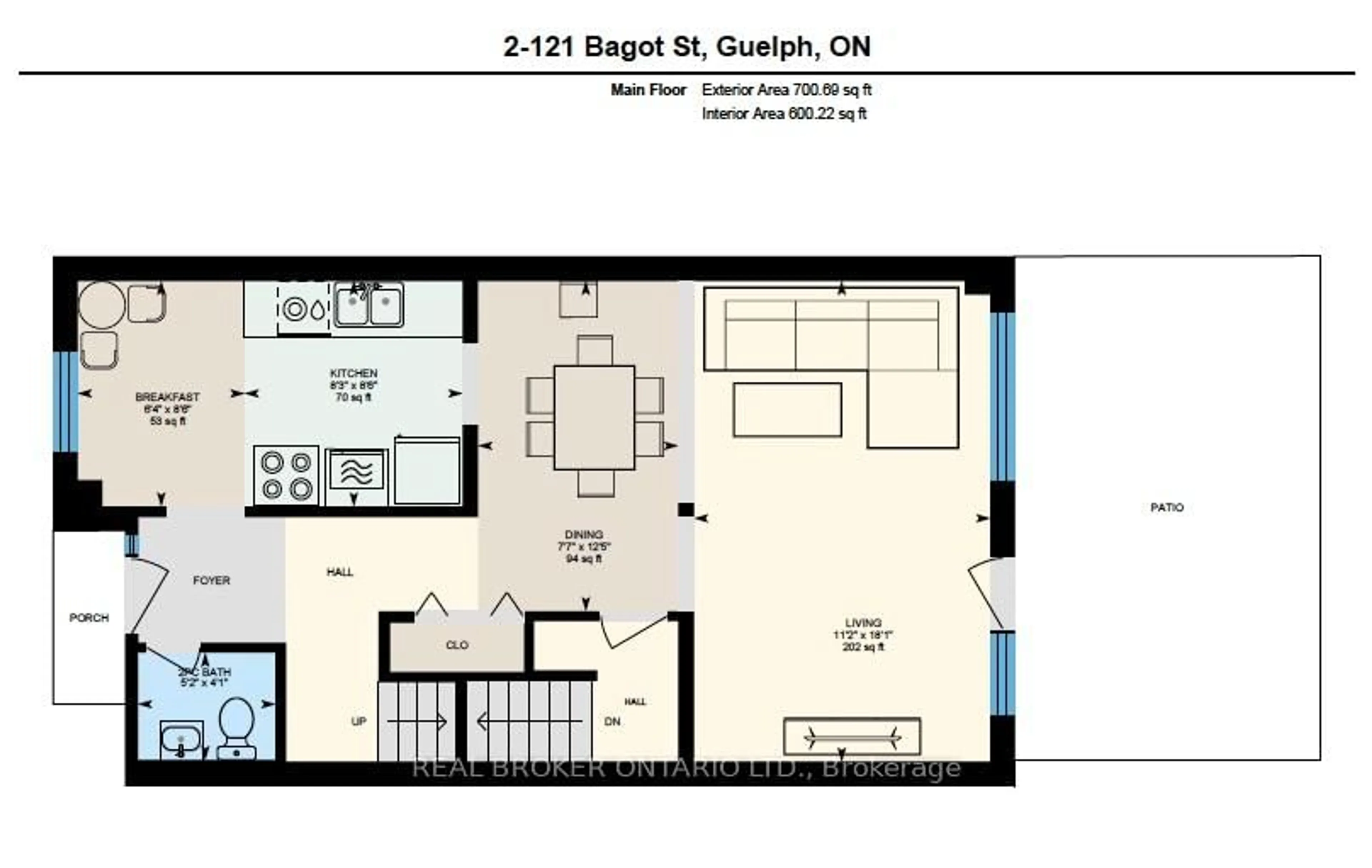 Floor plan for 121 Bagot St #2, Guelph Ontario N1H 5T8