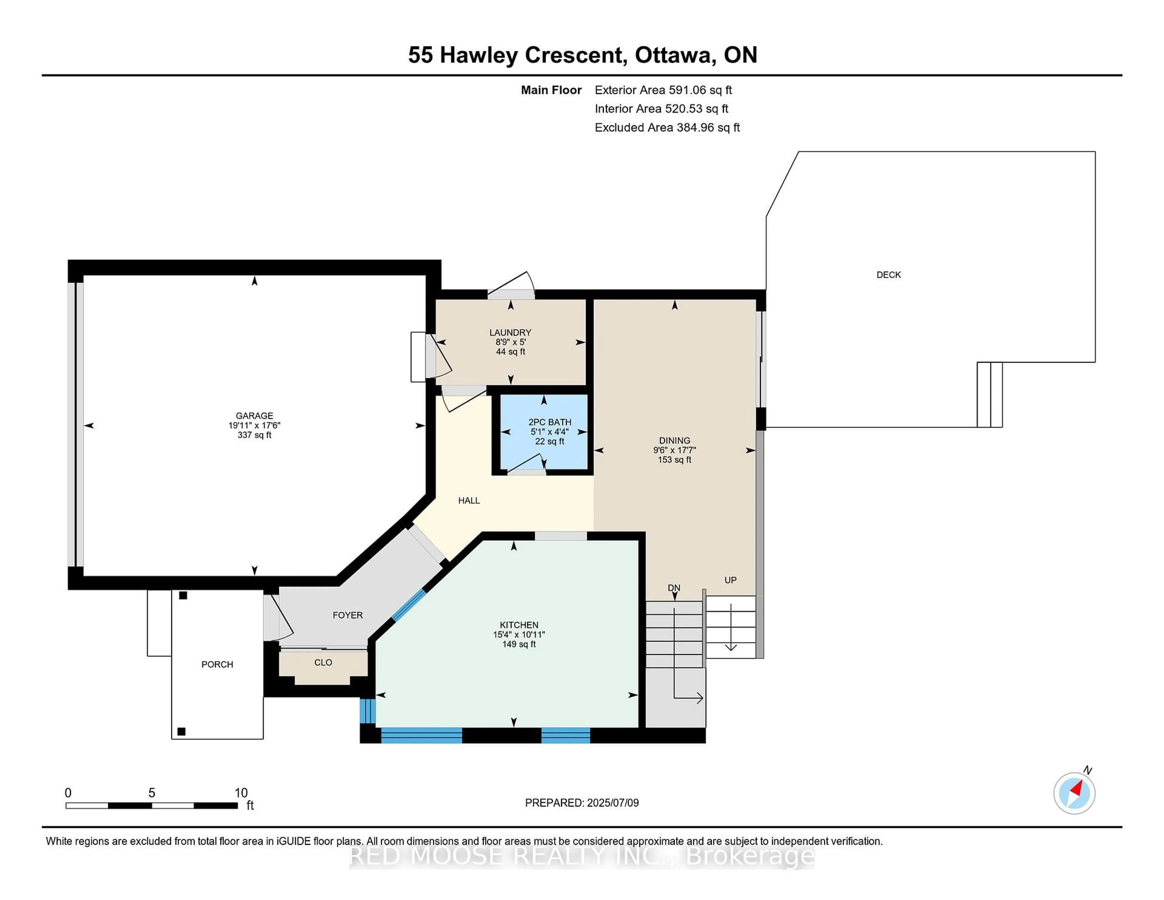 Floor plan for 55 Hawley Cres, Kanata Ontario K2M 1T4