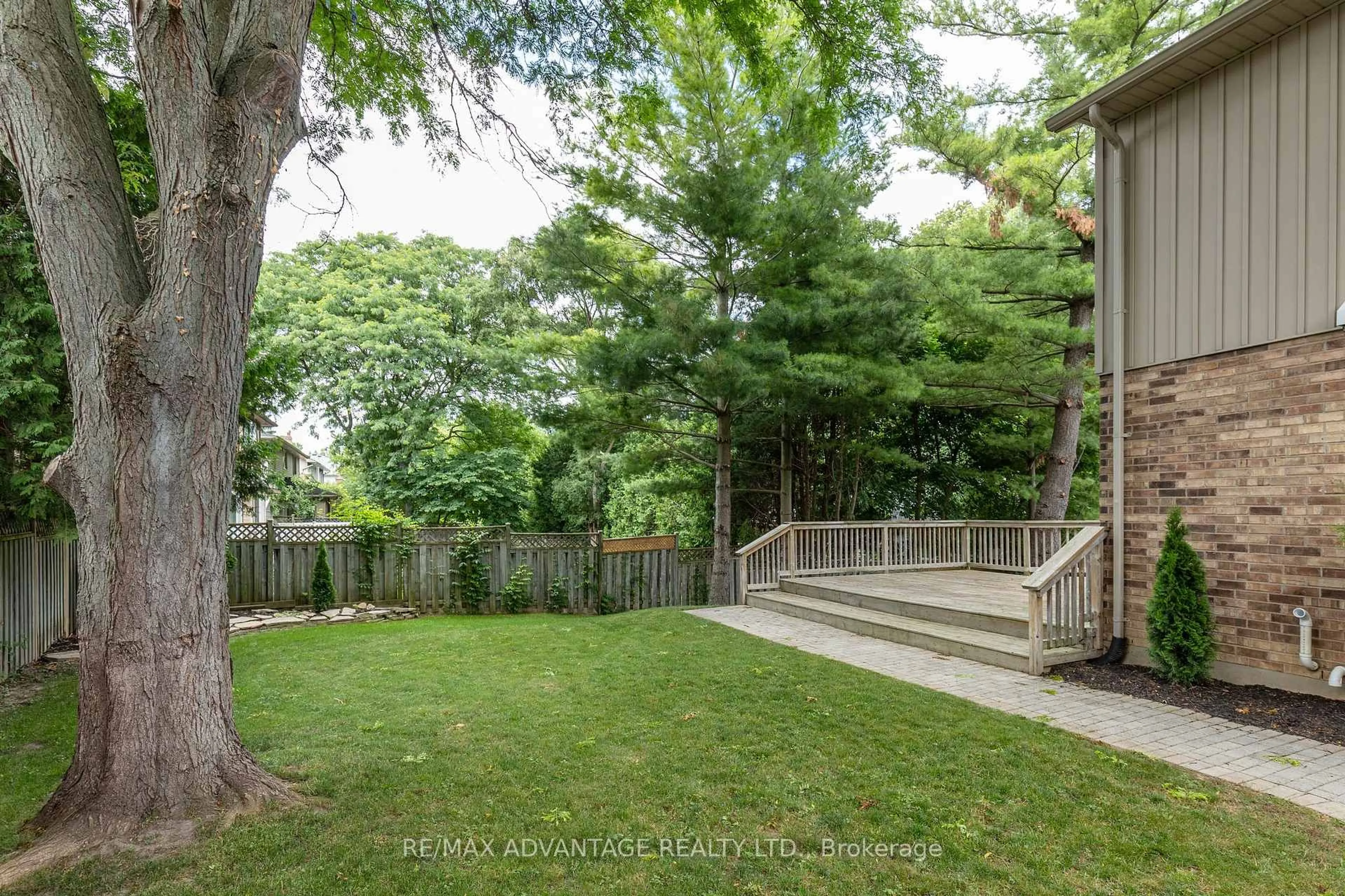 Patio, forest/trees view for 1809 Phillbrook Dr, London North Ontario N5X 2Y2