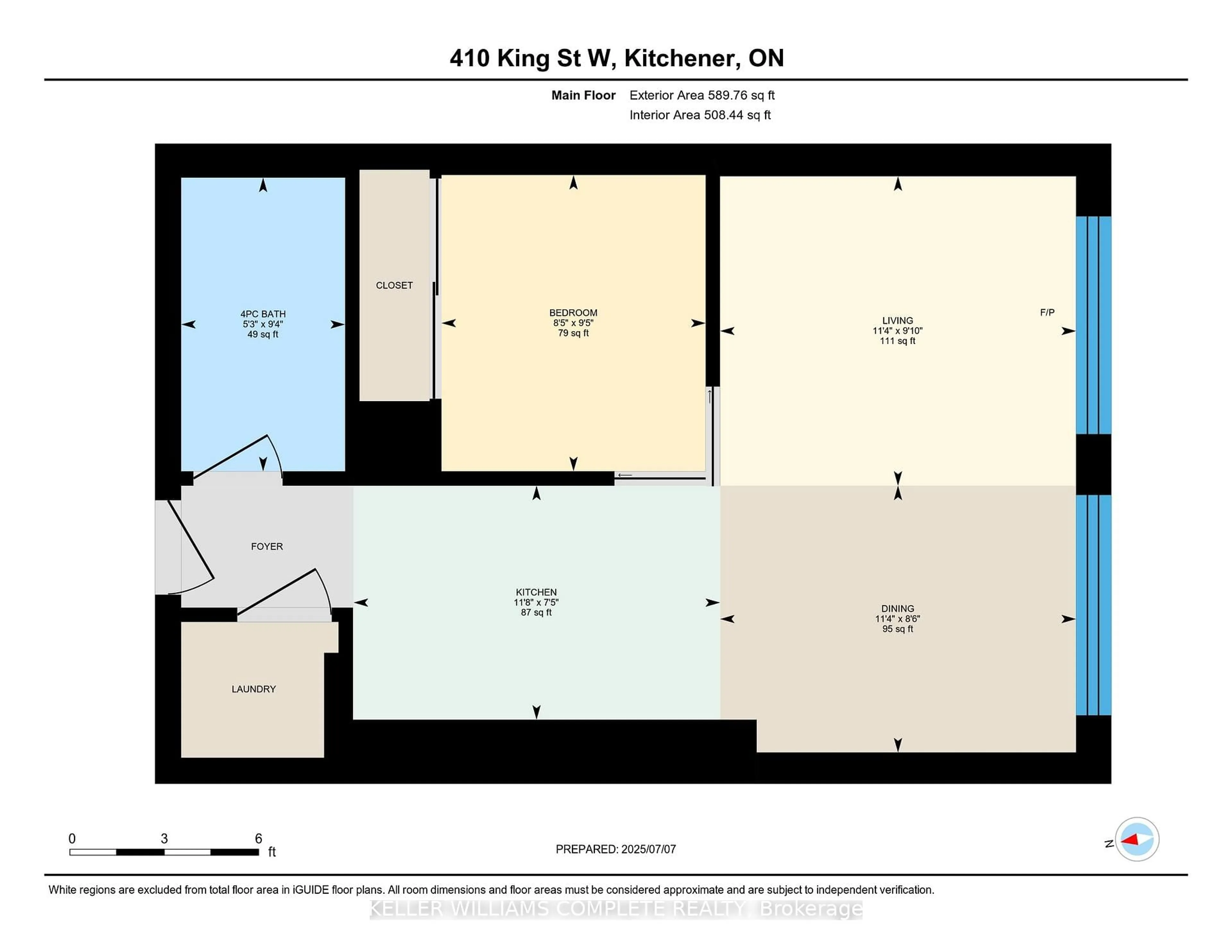 Floor plan for 410 King St #108, Kitchener Ontario N2G 1C3