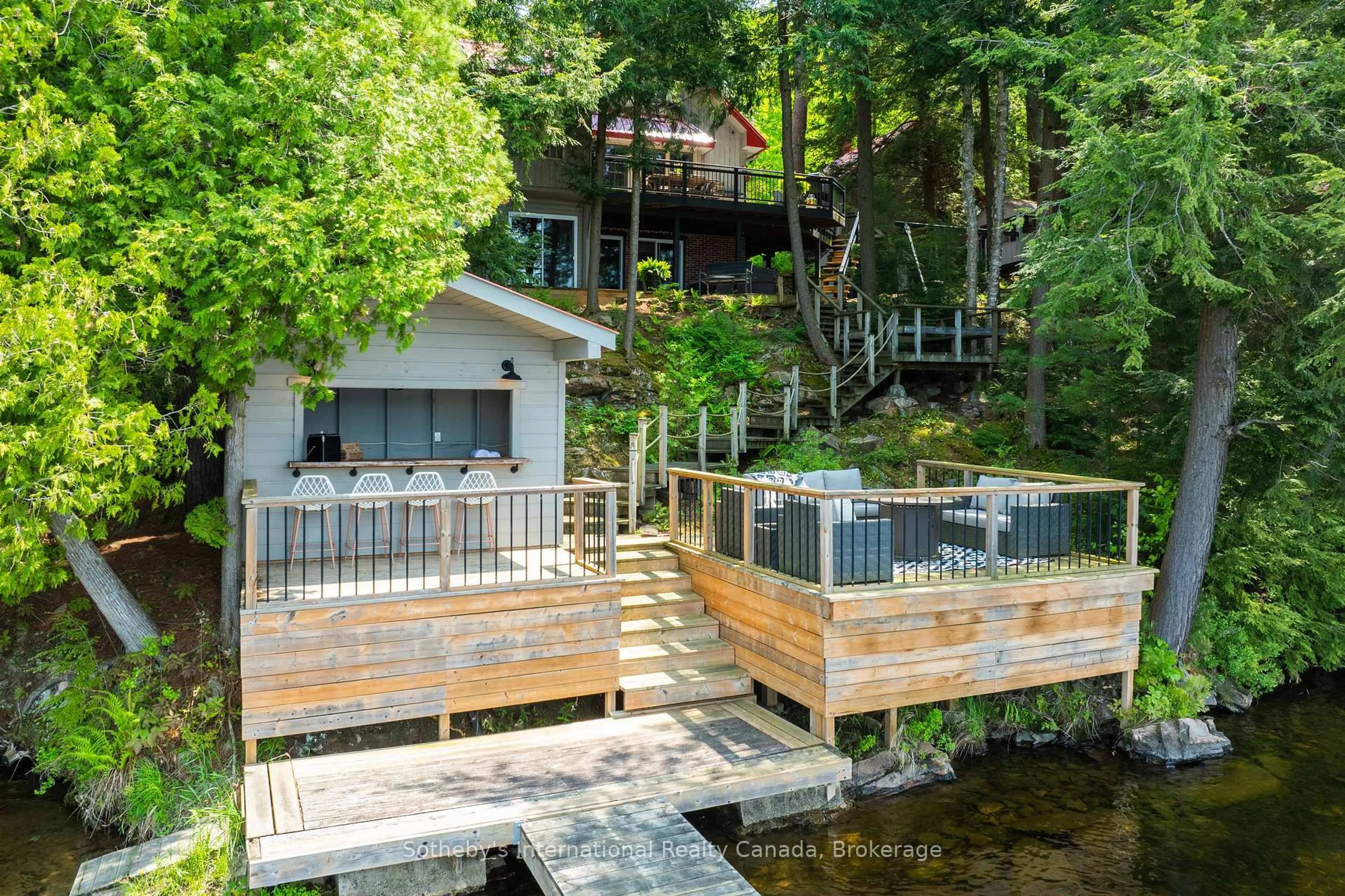 Patio, water/lake/river/ocean view for 1050 Cobble Rose Lane, Minden Hills Ontario K0M 2L1