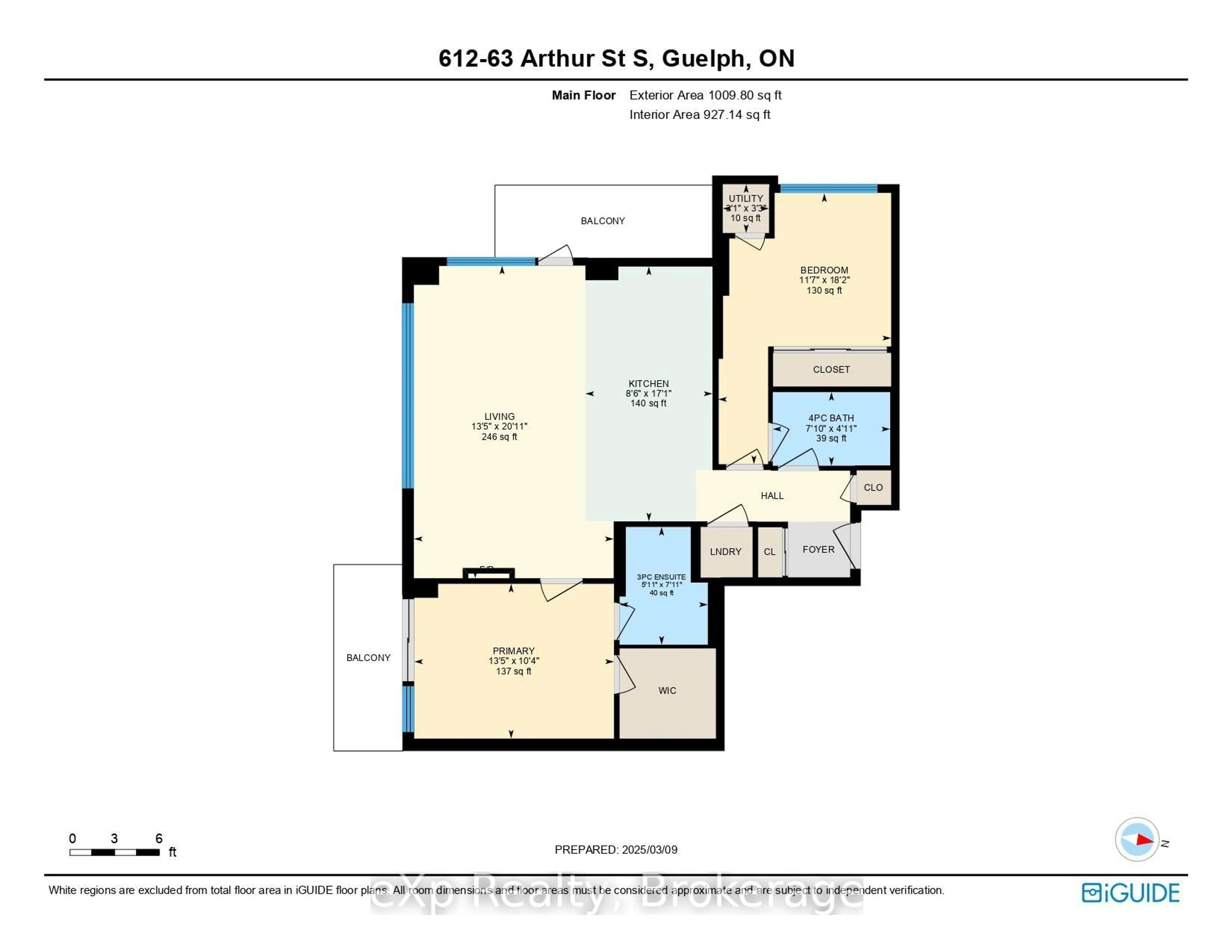 Floor plan for 63 Arthur St #612, Guelph Ontario N1E 0A8
