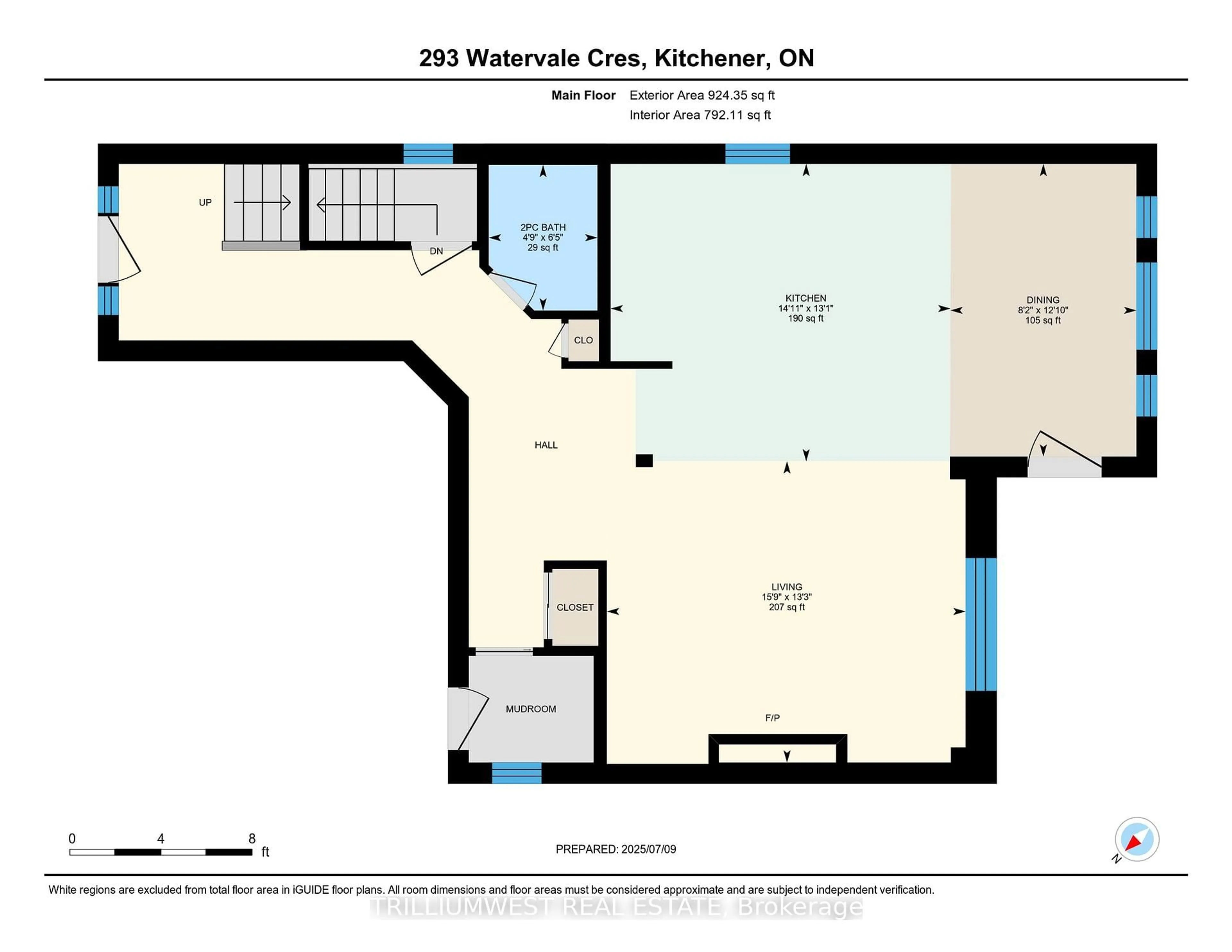 Floor plan for 293 Watervale Cres, Kitchener Ontario N2A 0G7