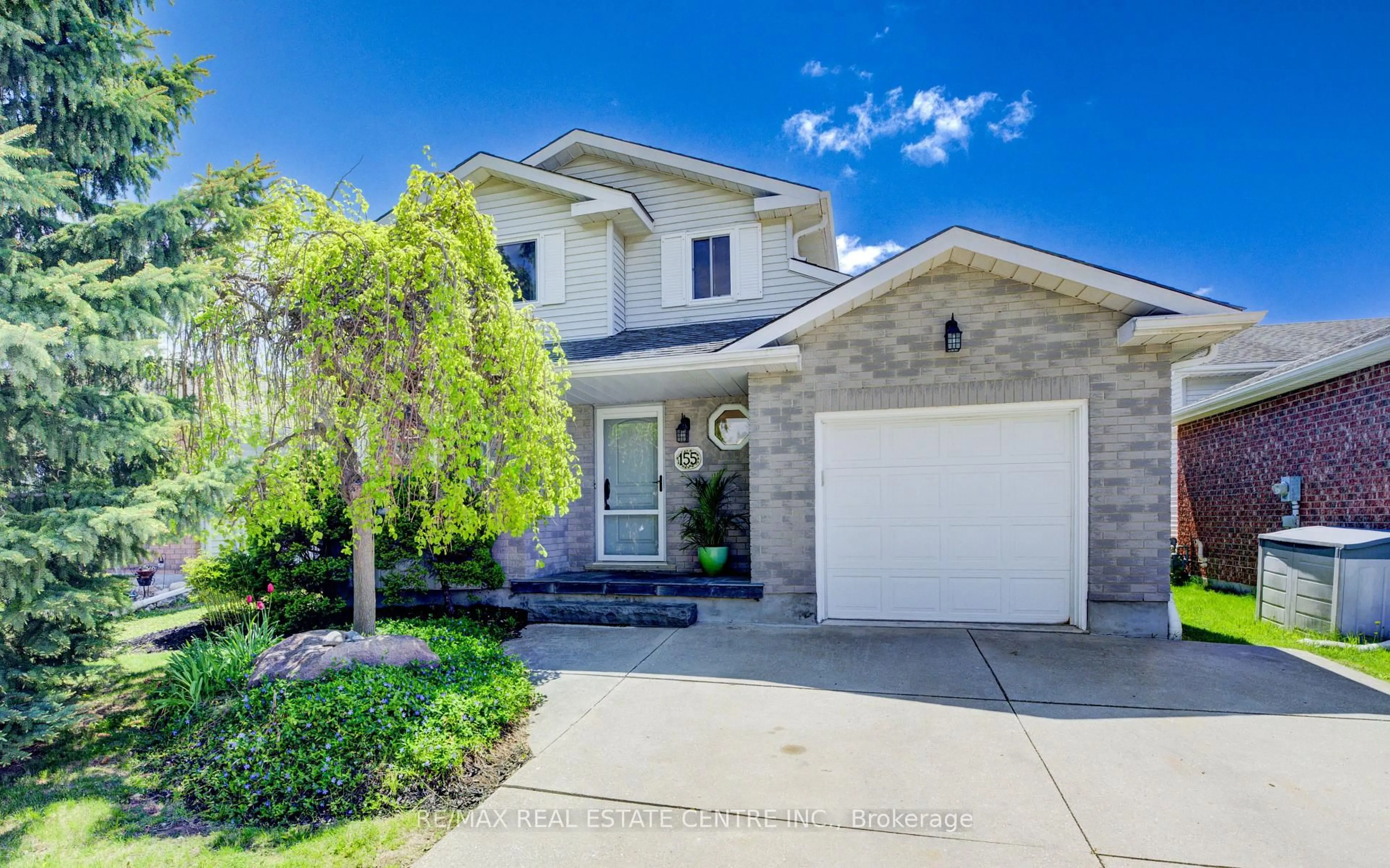 Home with brick exterior material, street for 155 Bankside Dr, Kitchener Ontario N2N 3E4