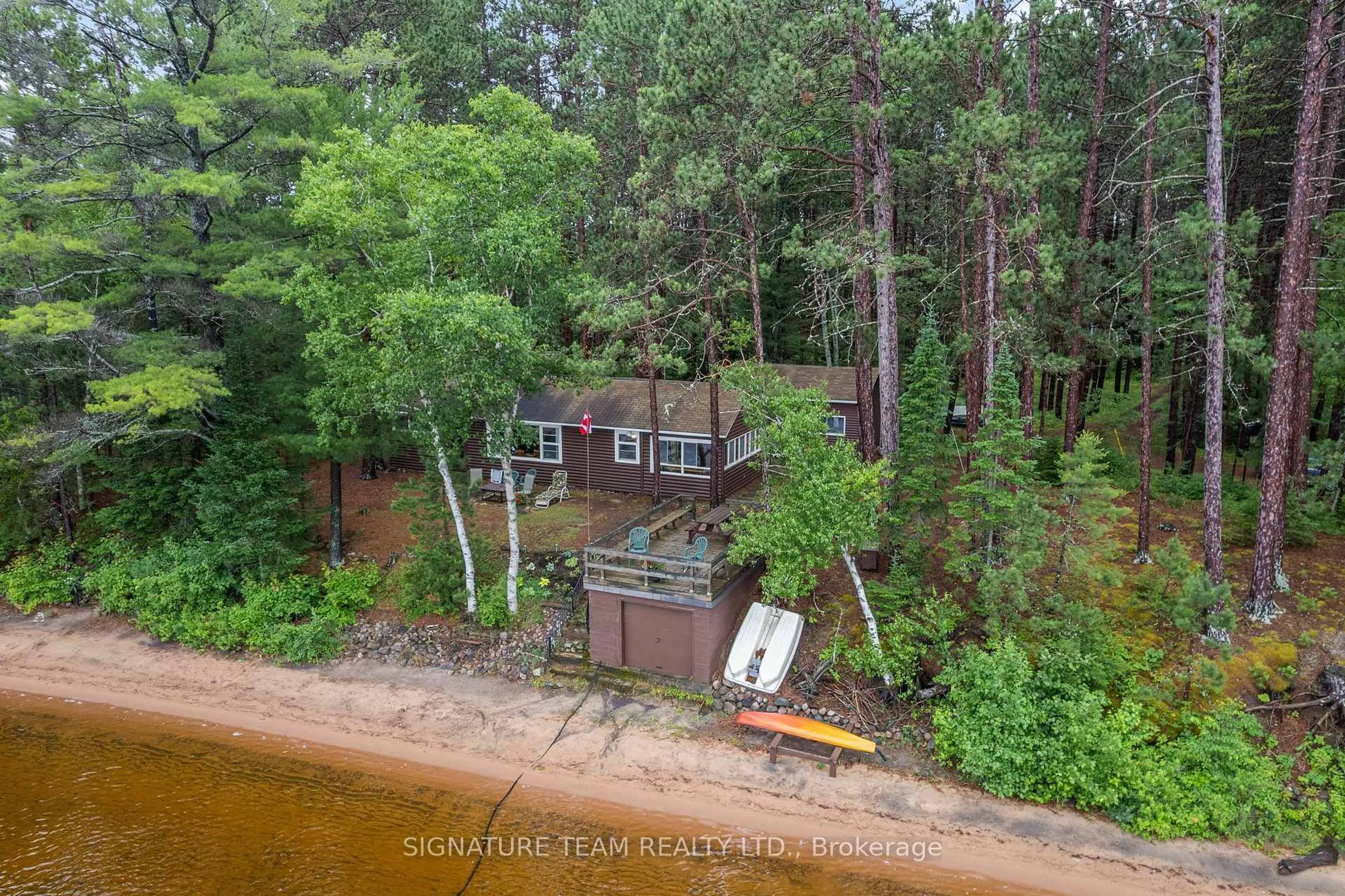 A pic from outside/outdoor area/front of a property/back of a property/a pic from drone, water/lake/river/ocean view for 2238 B Round Lake Rd, Killaloe Ontario K0J 2A0
