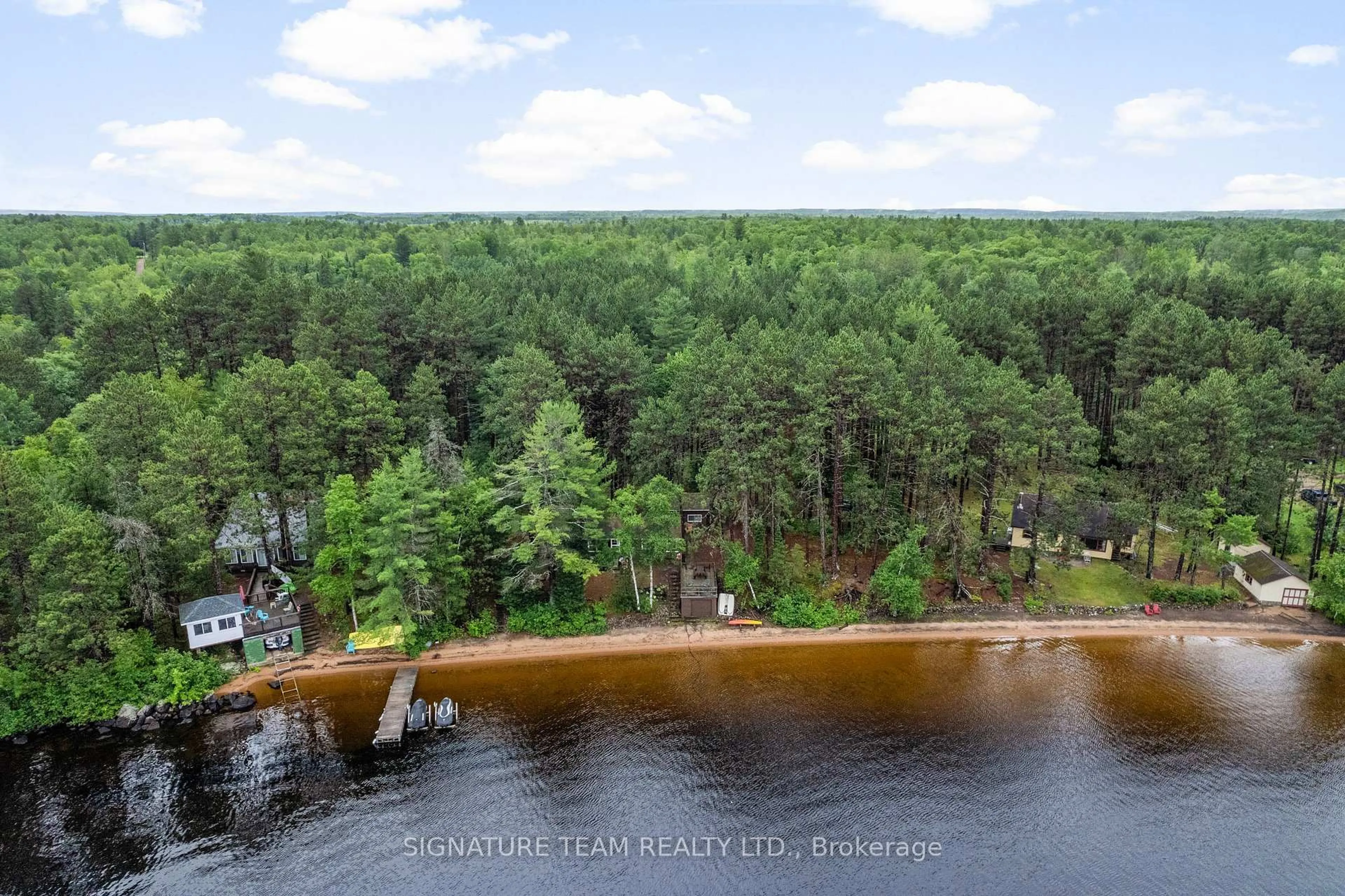 A pic from outside/outdoor area/front of a property/back of a property/a pic from drone, water/lake/river/ocean view for 2238 B Round Lake Rd, Killaloe Ontario K0J 2A0