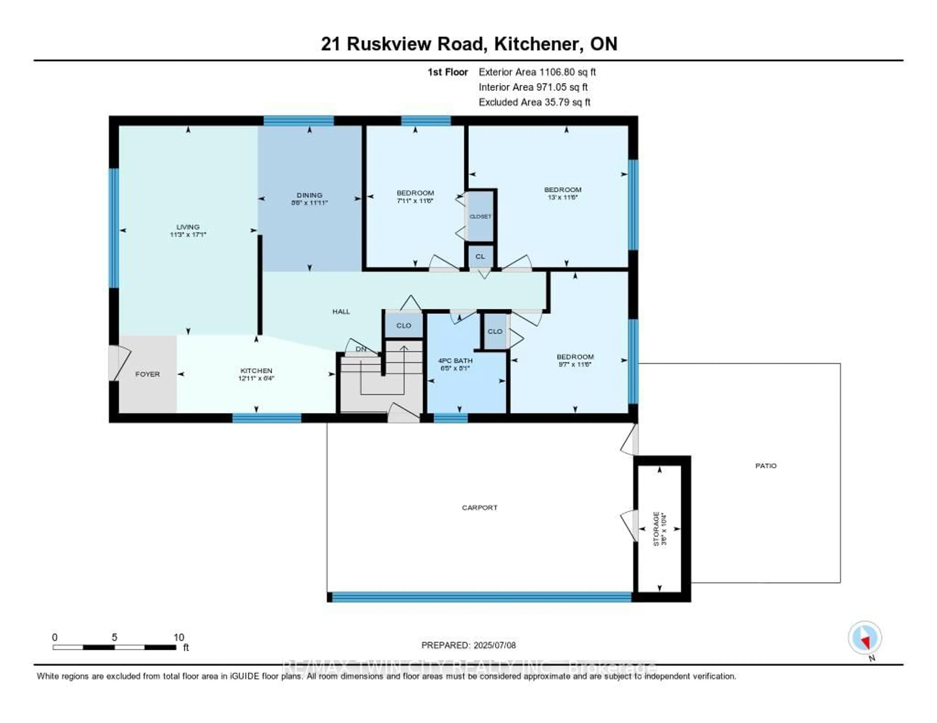 Floor plan for 21 Ruskview Rd, Kitchener Ontario N2M 4S1