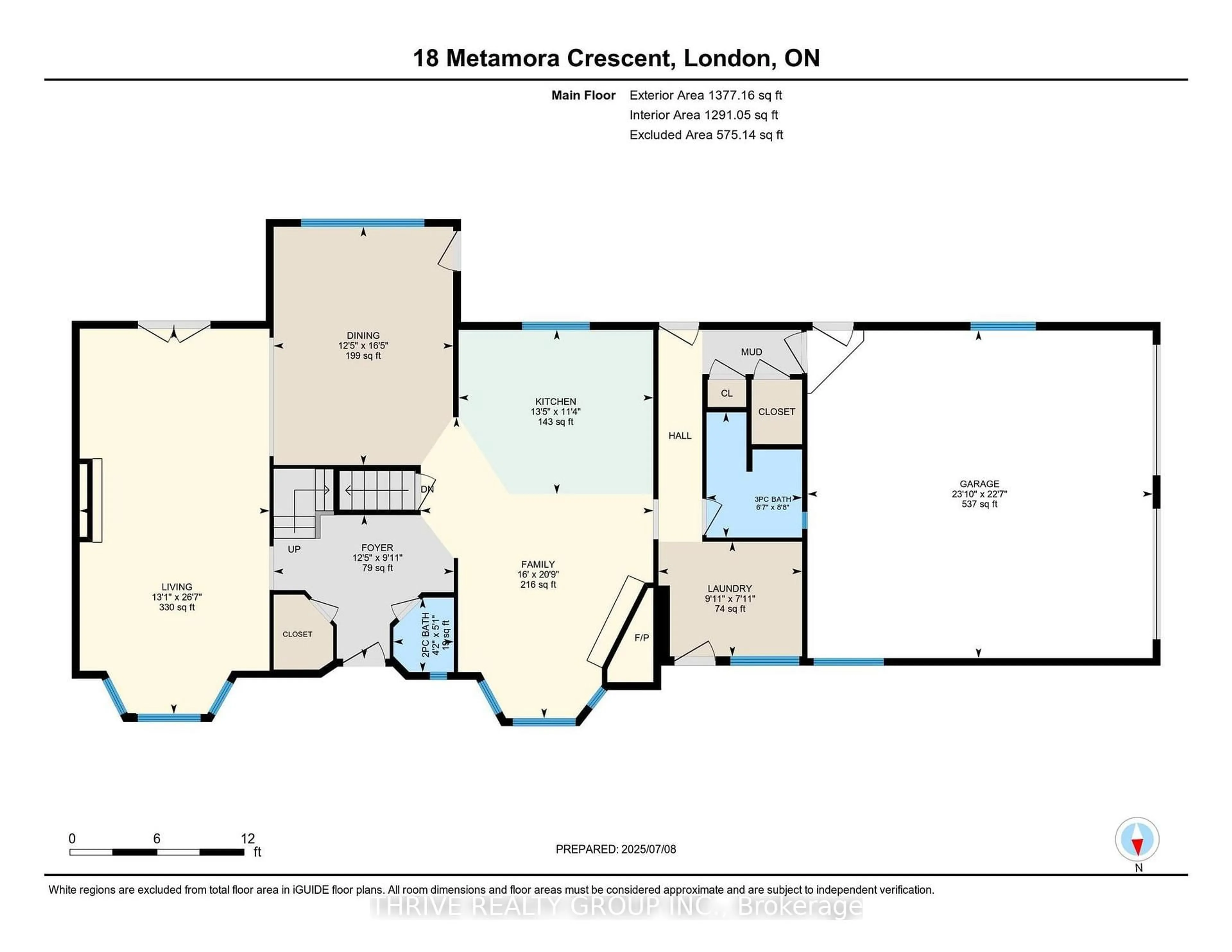Floor plan for 18 Metamora Cres, London North Ontario N6G 1R3