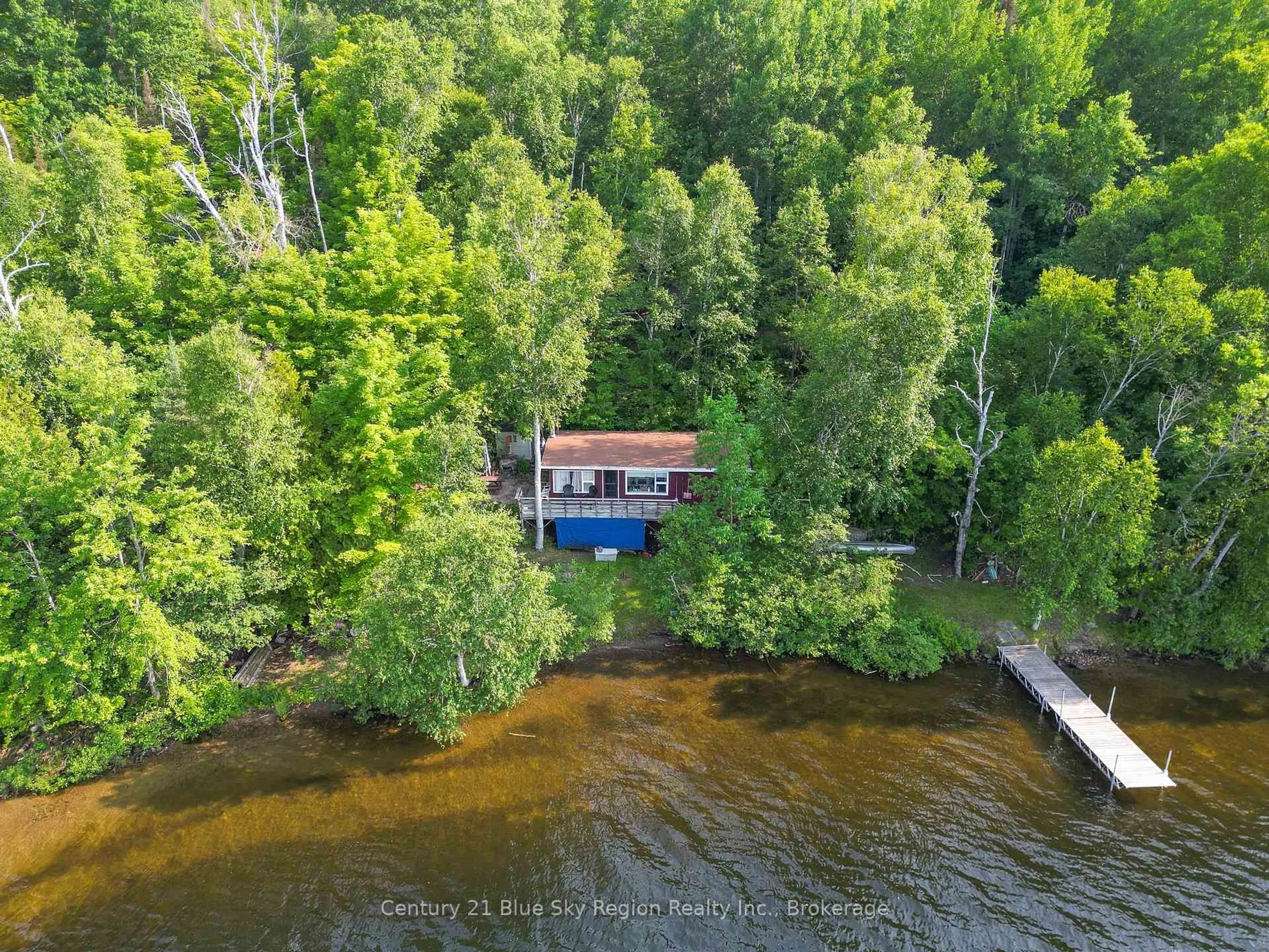 A pic from outside/outdoor area/front of a property/back of a property/a pic from drone, water/lake/river/ocean view for 1515 Northshore Rd, North Bay Ontario P1B 8G4