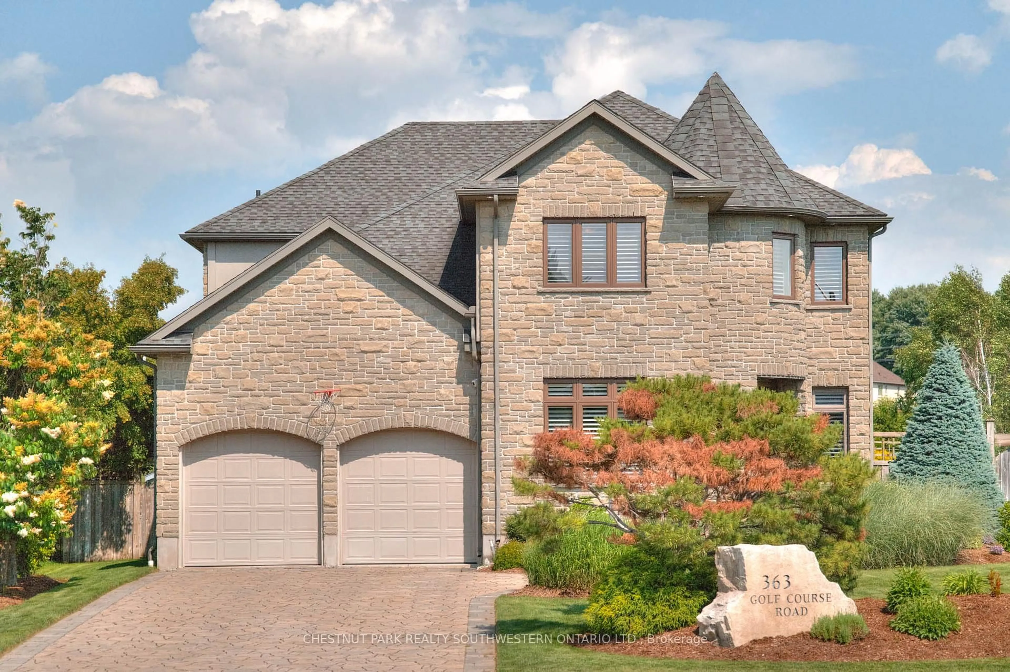Home with brick exterior material, street for 363 Golf Course Rd, Woolwich Ontario N0B 1N0