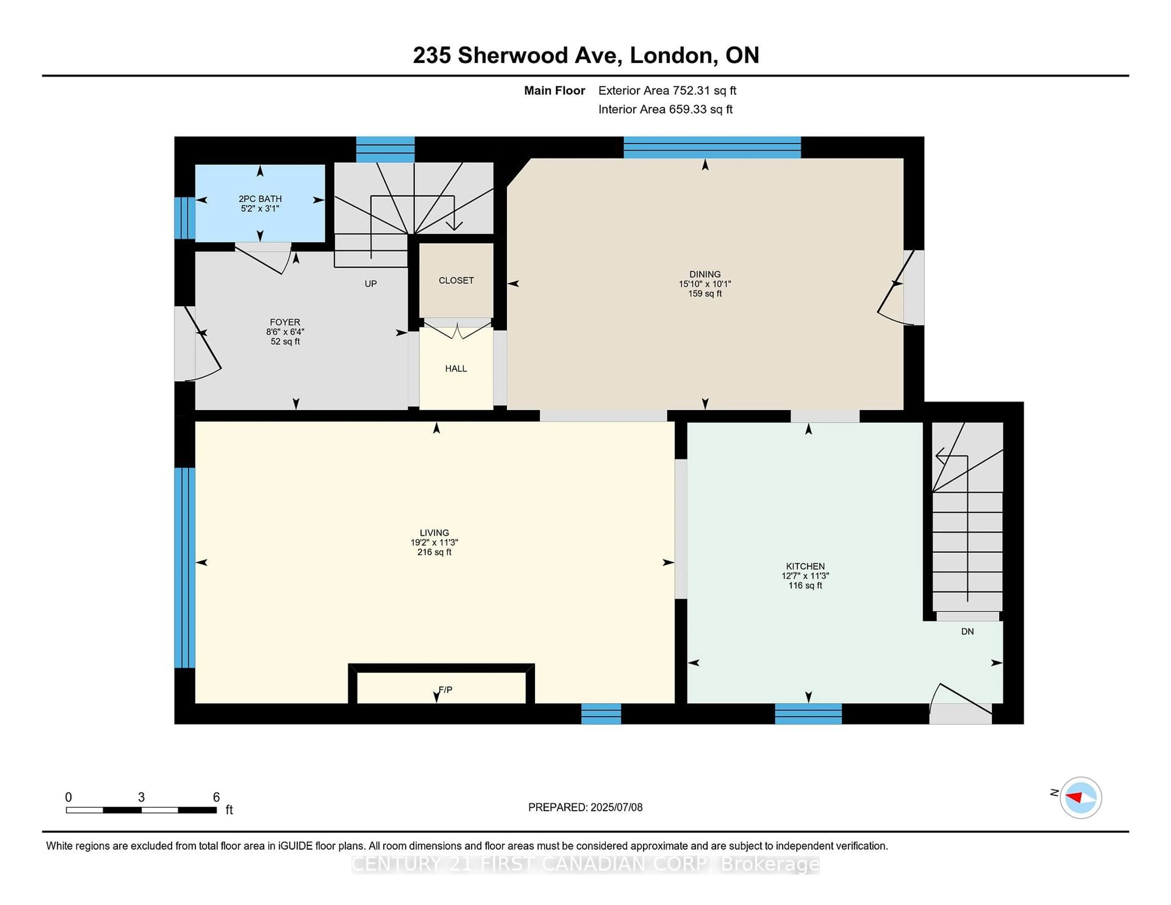 Floor plan for 235 Sherwood Ave, London East Ontario N6A 2G1
