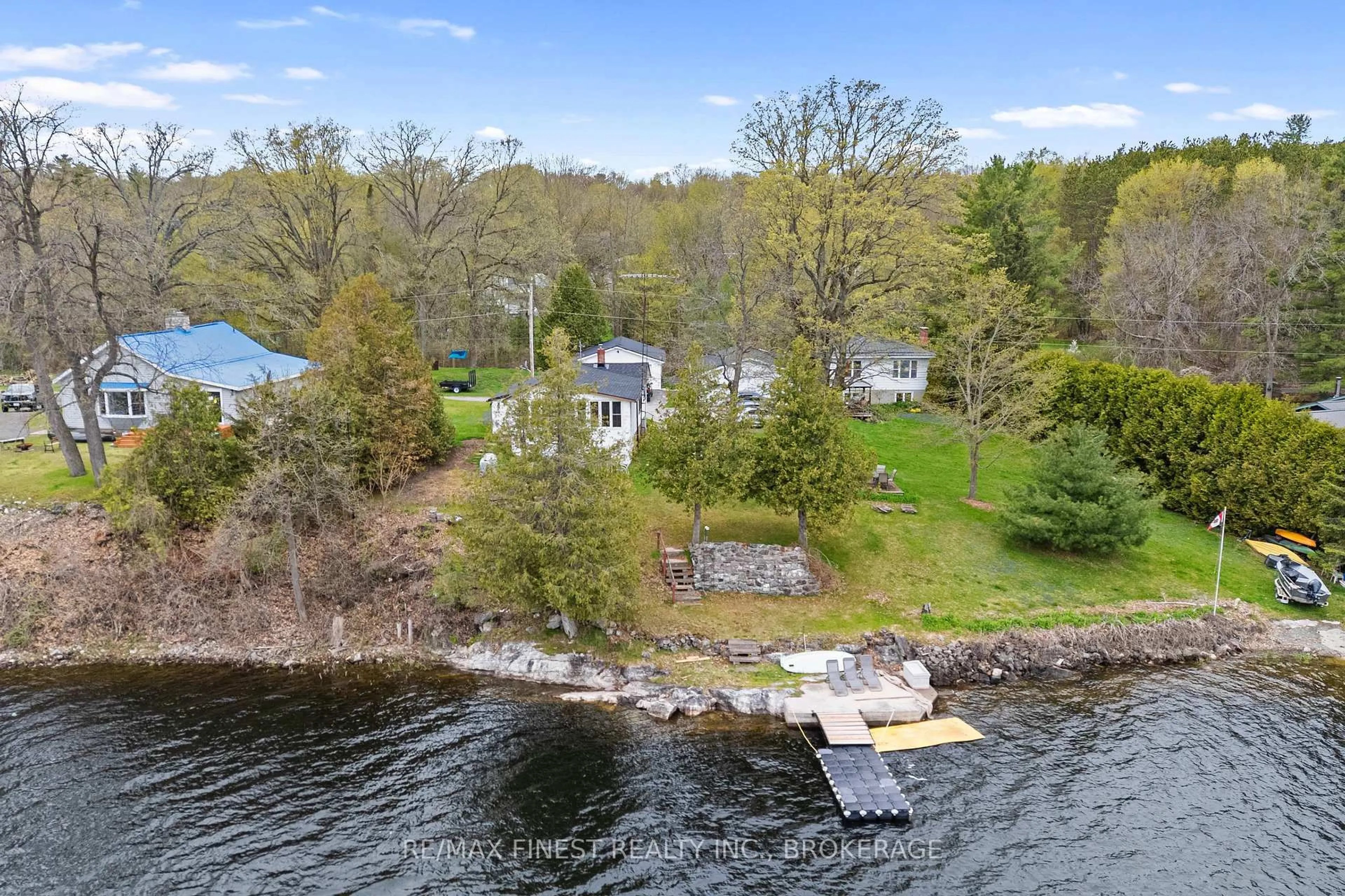 A pic from outside/outdoor area/front of a property/back of a property/a pic from drone, water/lake/river/ocean view for 1022 Masonville Rd, Verona Ontario K0H 2W0