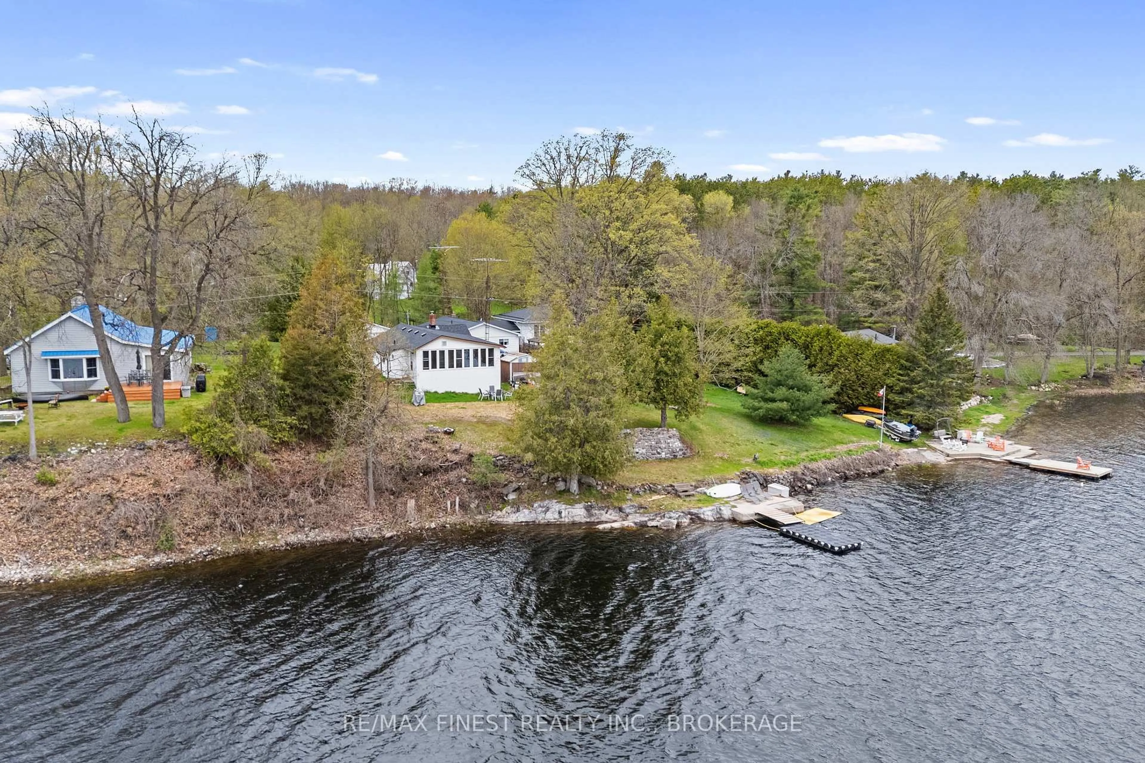 A pic from outside/outdoor area/front of a property/back of a property/a pic from drone, water/lake/river/ocean view for 1022 Masonville Rd, Verona Ontario K0H 2W0