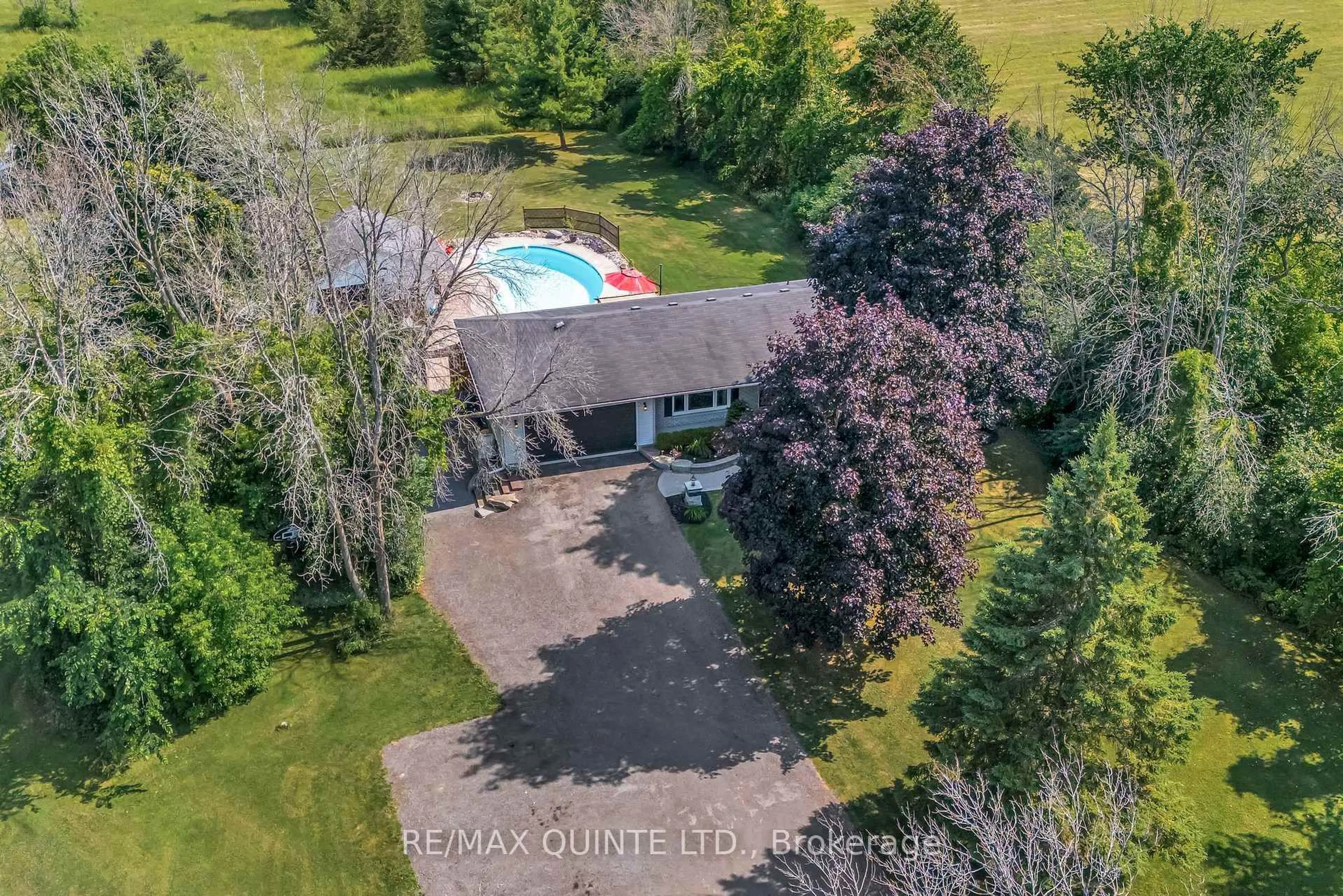 A pic from outside/outdoor area/front of a property/back of a property/a pic from drone, water/lake/river/ocean view for 758 Lazier Rd, Shannonville Ontario K0K 3A0