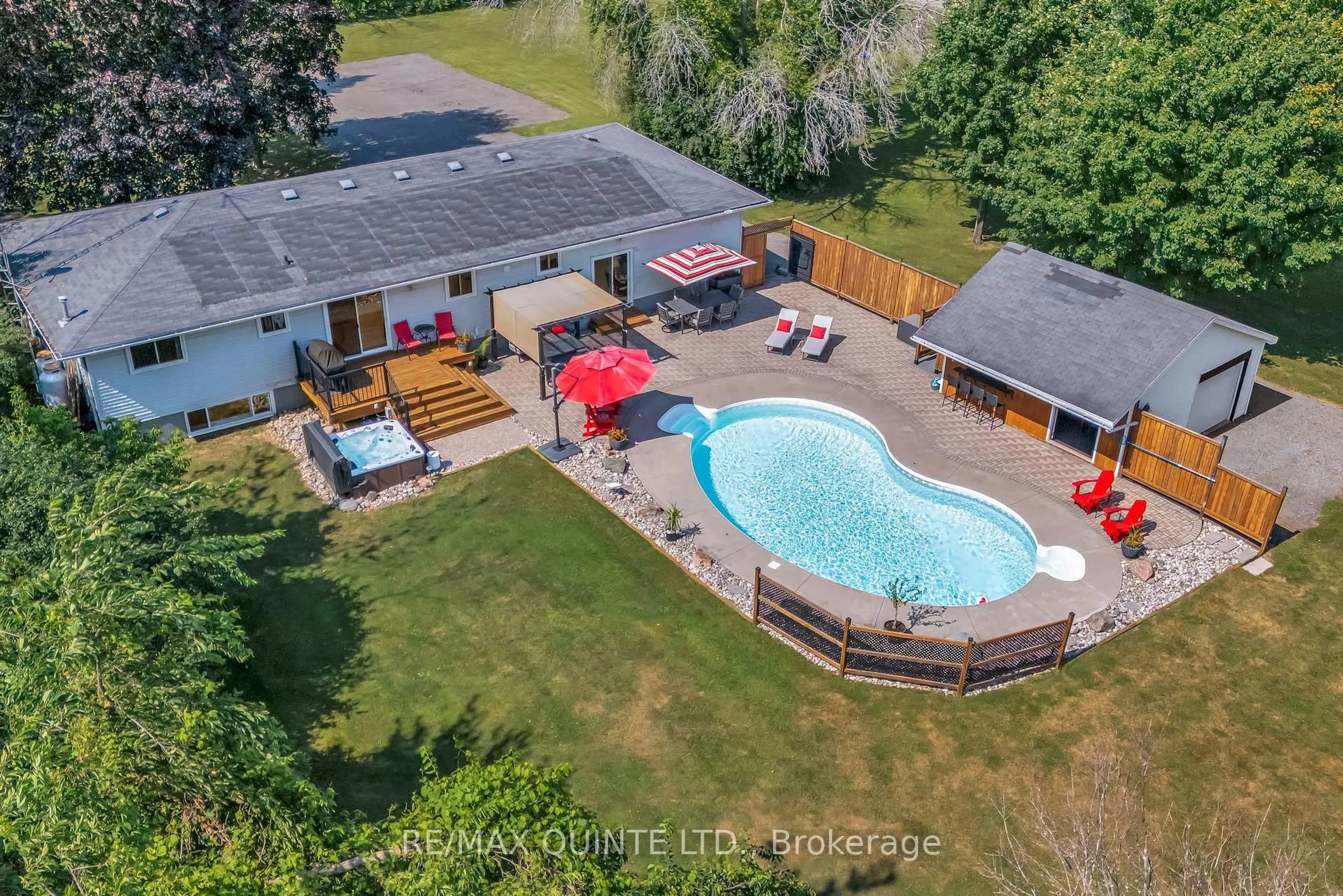 A pic from outside/outdoor area/front of a property/back of a property/a pic from drone, water/lake/river/ocean view for 758 Lazier Rd, Shannonville Ontario K0K 3A0