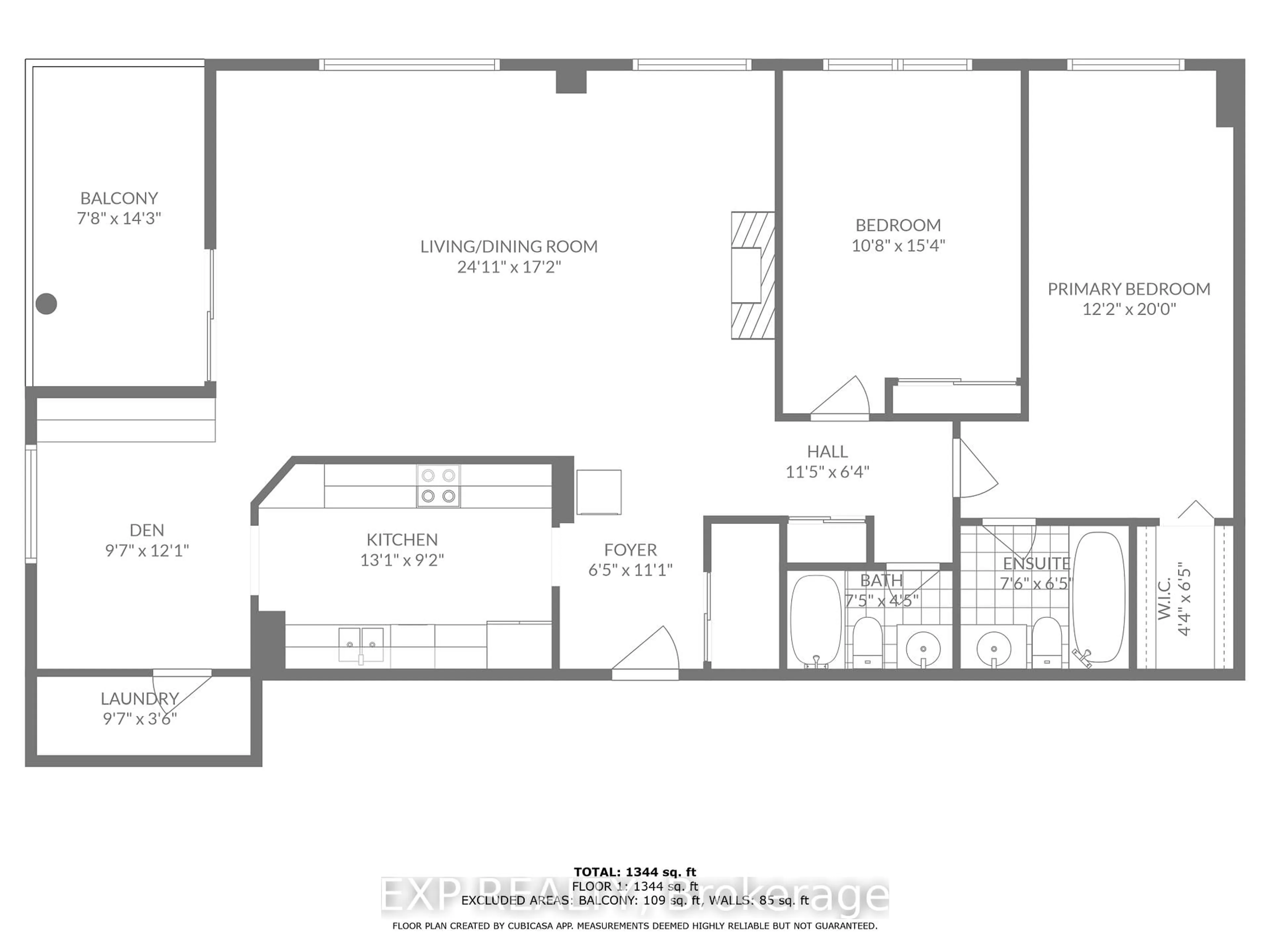 Floor plan for 215 Parkdale Ave #1510, Ottawa Ontario K1Y 4T8