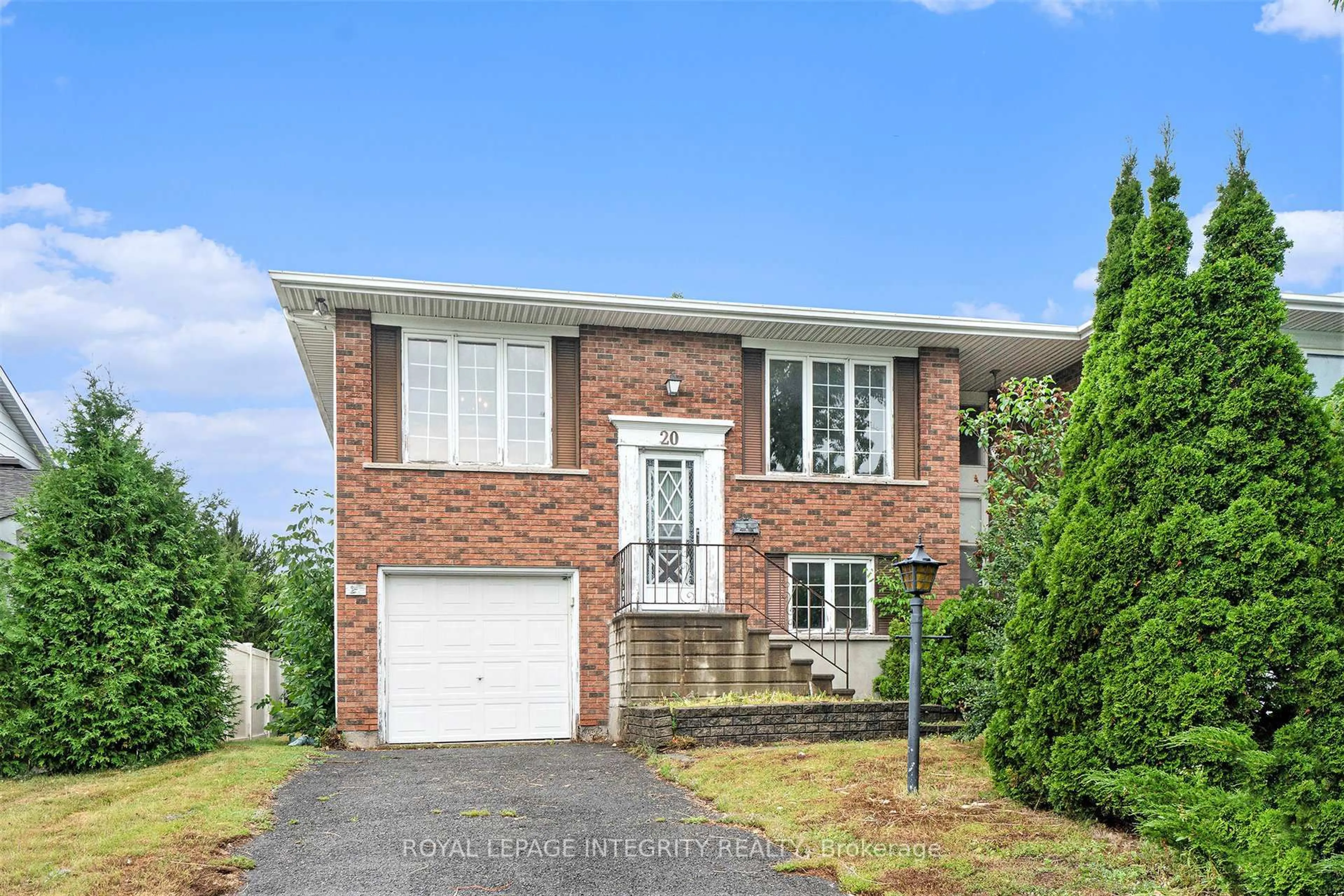 Home with brick exterior material, street for 20 Bentworth Cres, Ottawa Ontario K2G 3X2