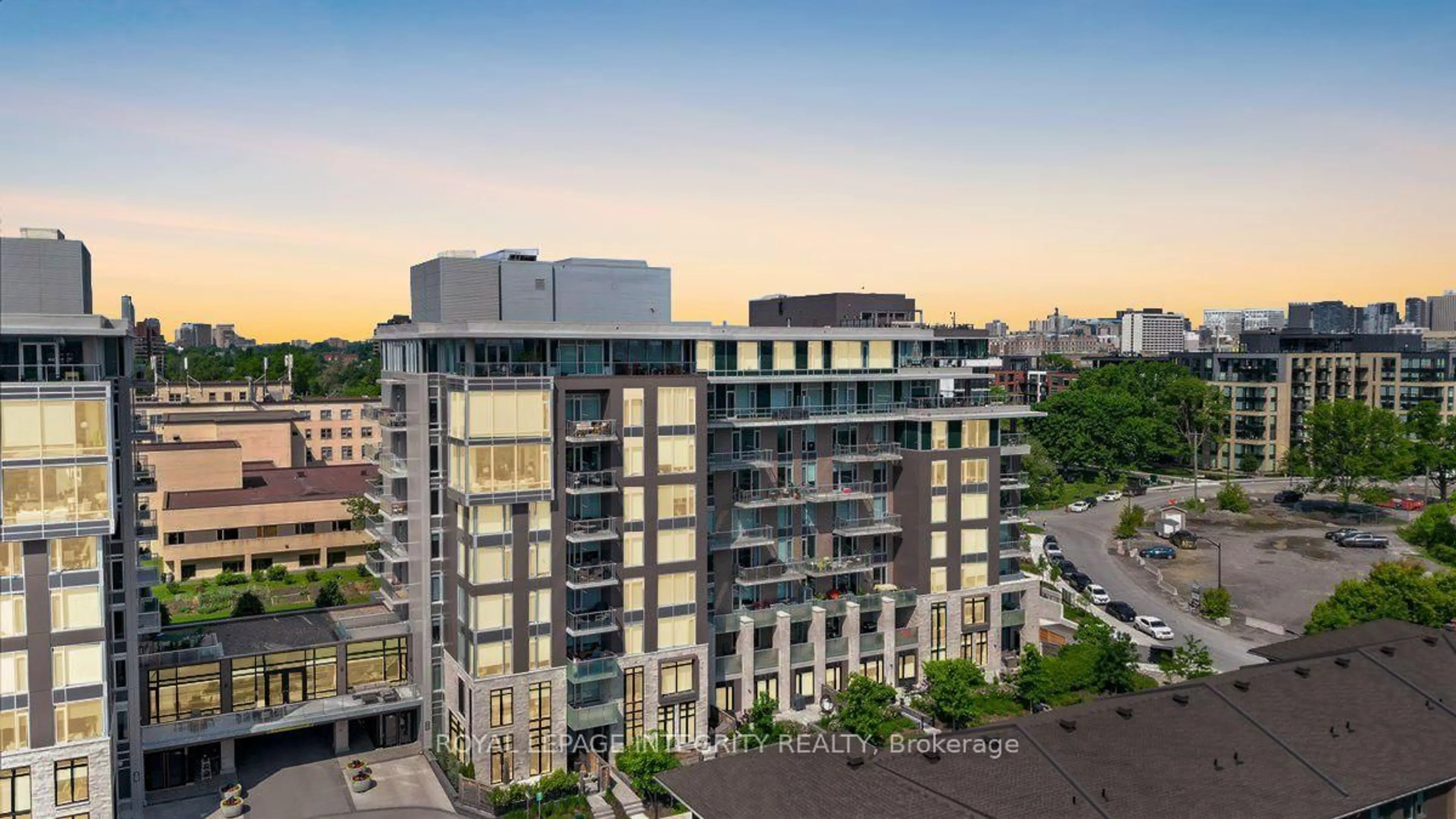 A pic from outside/outdoor area/front of a property/back of a property/a pic from drone, city buildings view from balcony for 570 De Mazenod Ave #403, Ottawa Ontario K1S 5X2