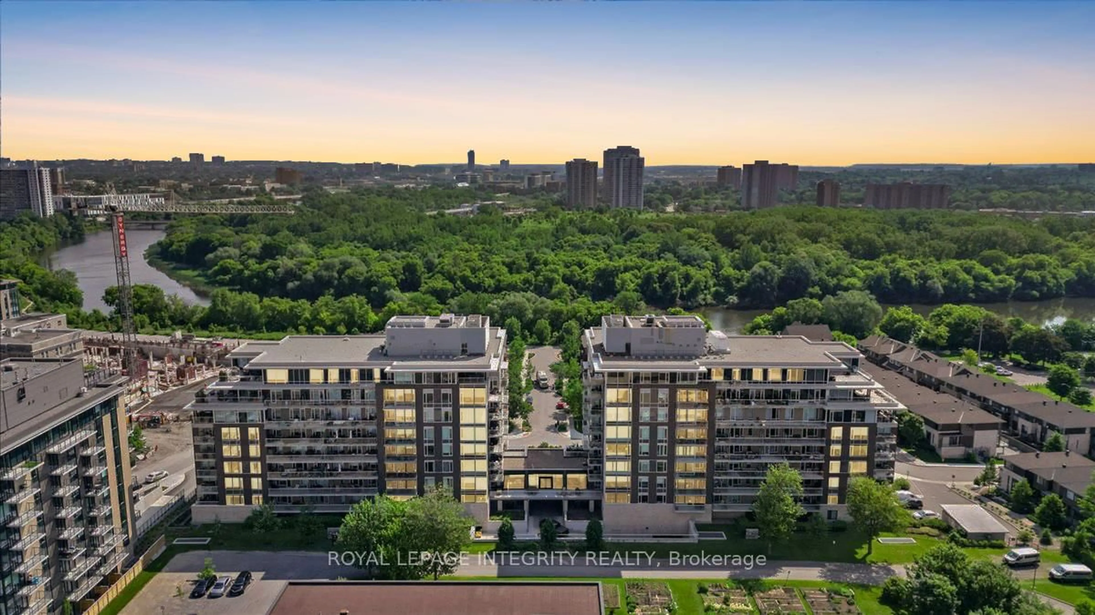 A pic from outside/outdoor area/front of a property/back of a property/a pic from drone, city buildings view from balcony for 570 De Mazenod Ave #403, Ottawa Ontario K1S 5X2