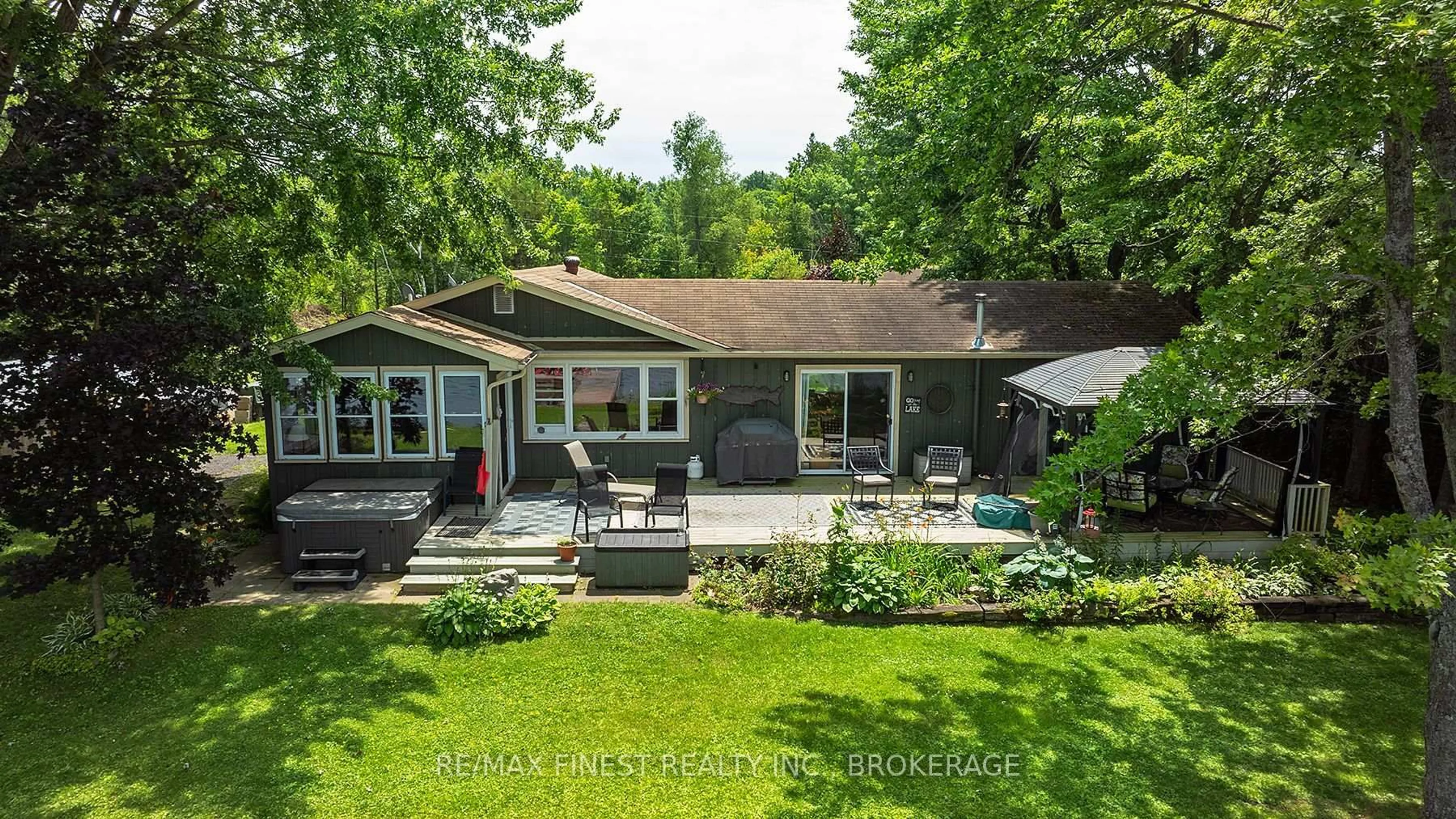 A pic from outside/outdoor area/front of a property/back of a property/a pic from drone, water/lake/river/ocean view for 912 Moonlight Lane, Lansdowne Village Ontario K0E 1L0