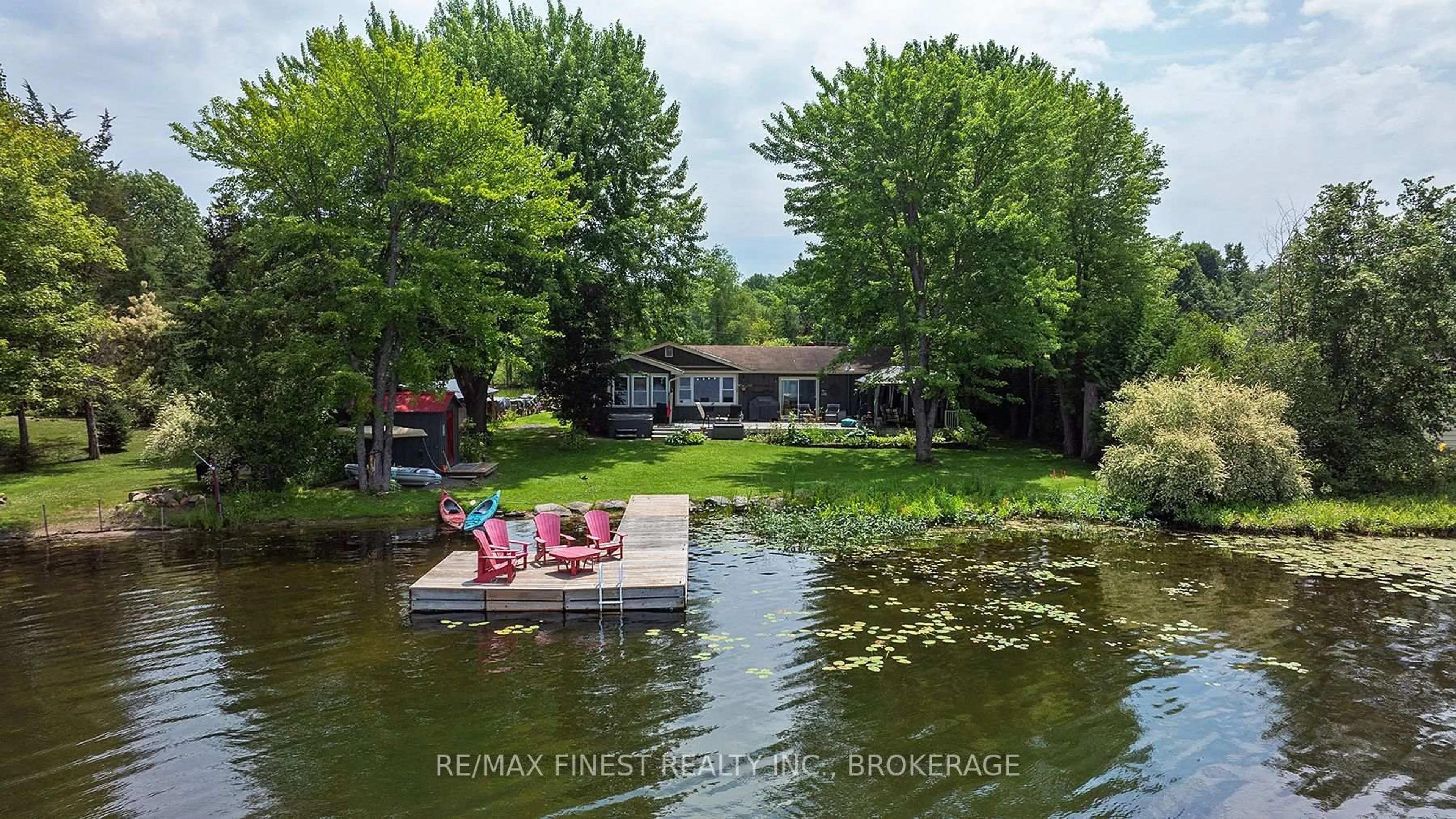 A pic from outside/outdoor area/front of a property/back of a property/a pic from drone, water/lake/river/ocean view for 912 Moonlight Lane, Lansdowne Village Ontario K0E 1L0