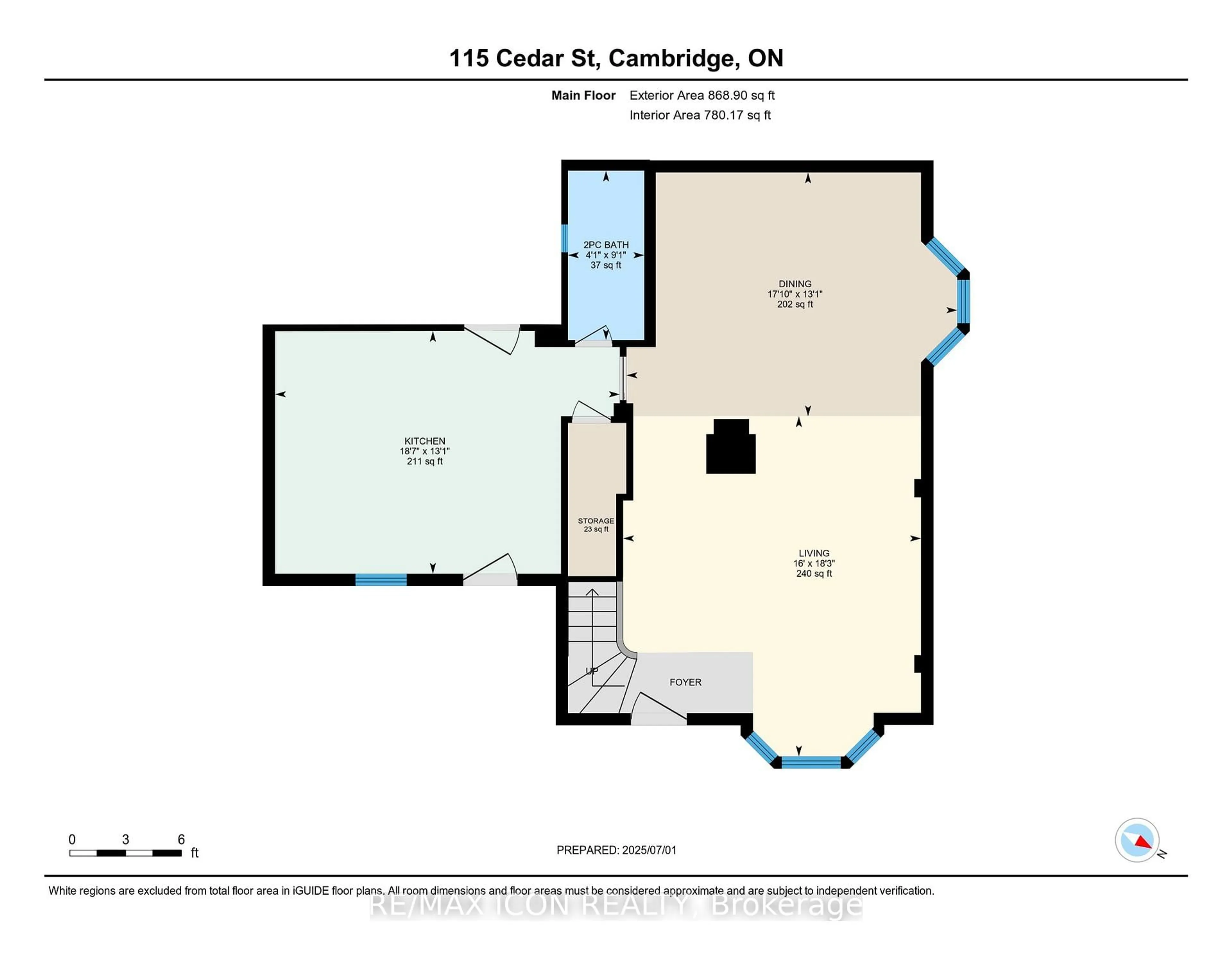 Floor plan for 115 Cedar St, Cambridge Ontario N1S 1V7