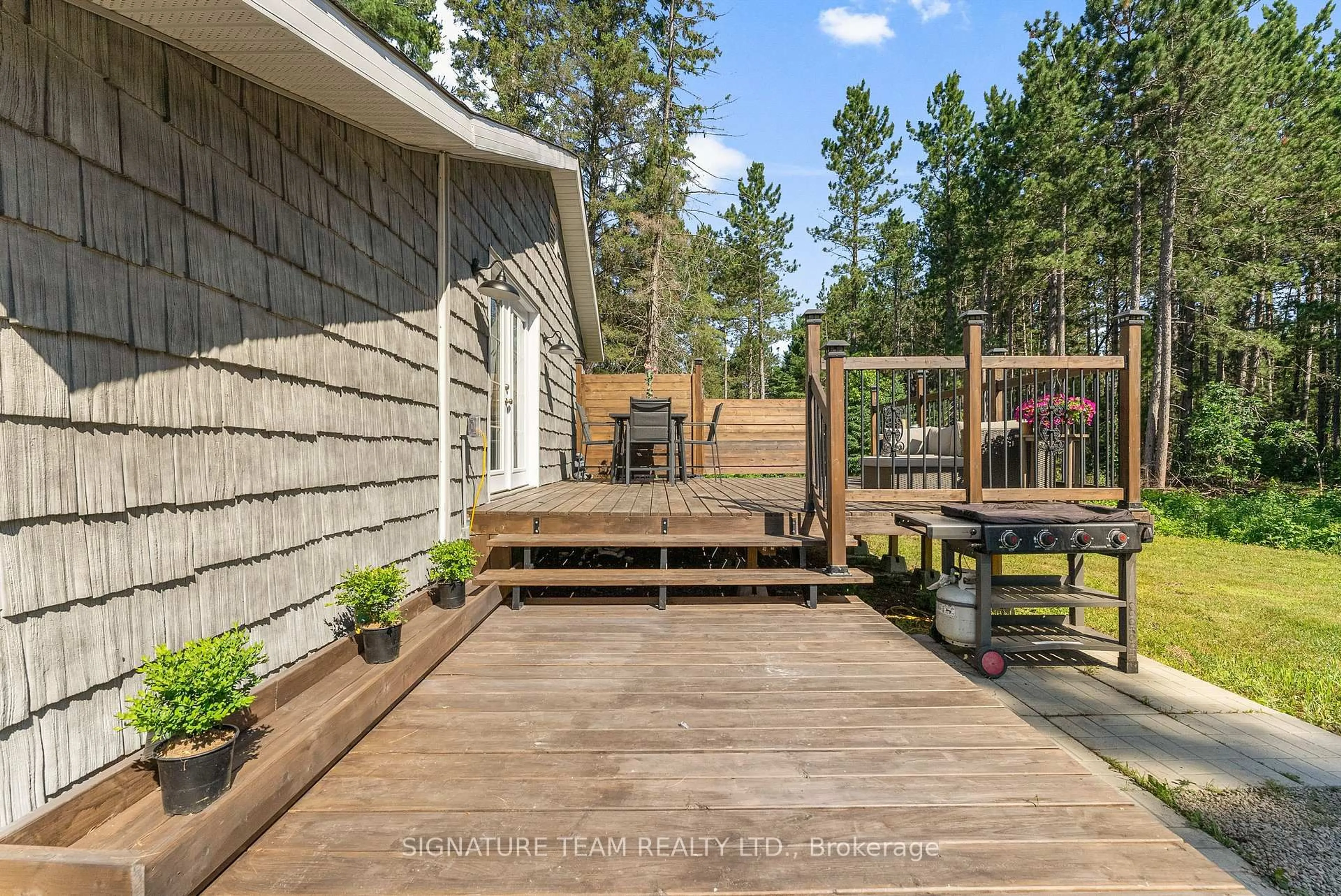 Patio, forest/trees view for 136 Sunrise Rd, Killaloe Ontario K0J 2A0