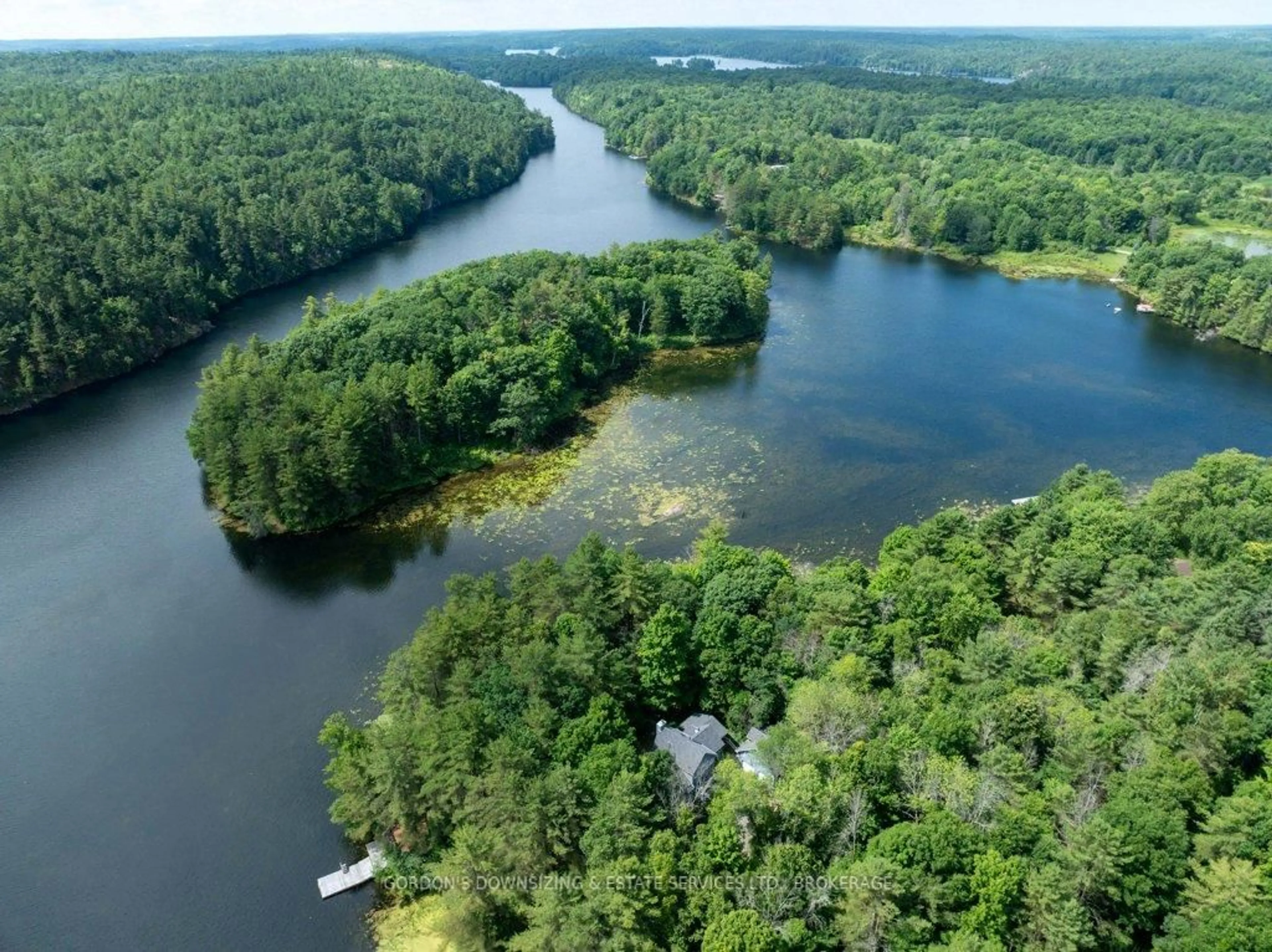 A pic from outside/outdoor area/front of a property/back of a property/a pic from drone, water/lake/river/ocean view for 259 Morton Bay Lane, Rideau Lakes Ontario K0H 1E0
