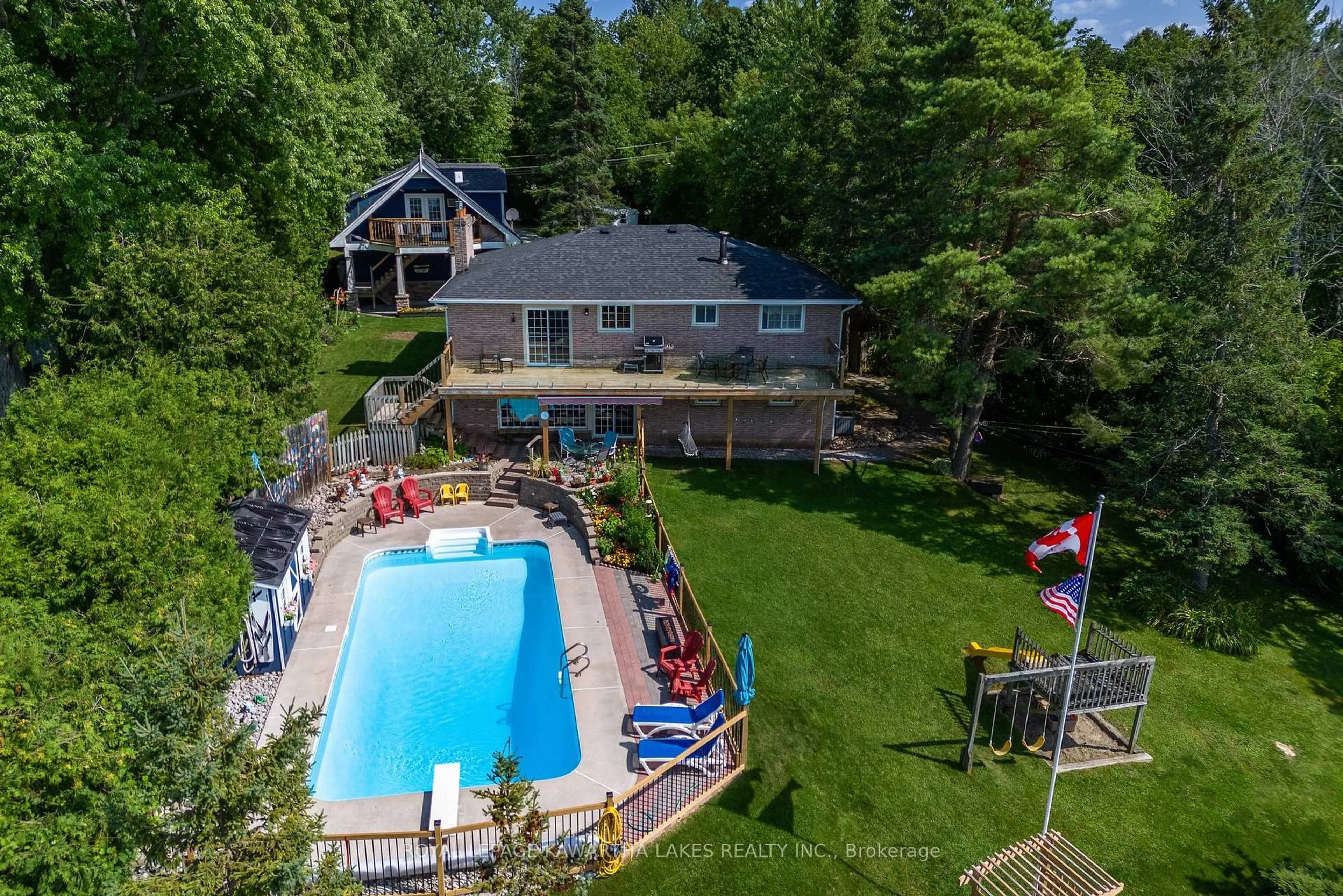 A pic from outside/outdoor area/front of a property/back of a property/a pic from drone, water/lake/river/ocean view for 375 Snug Harbour Rd, Kawartha Lakes Ontario K9V 4R6