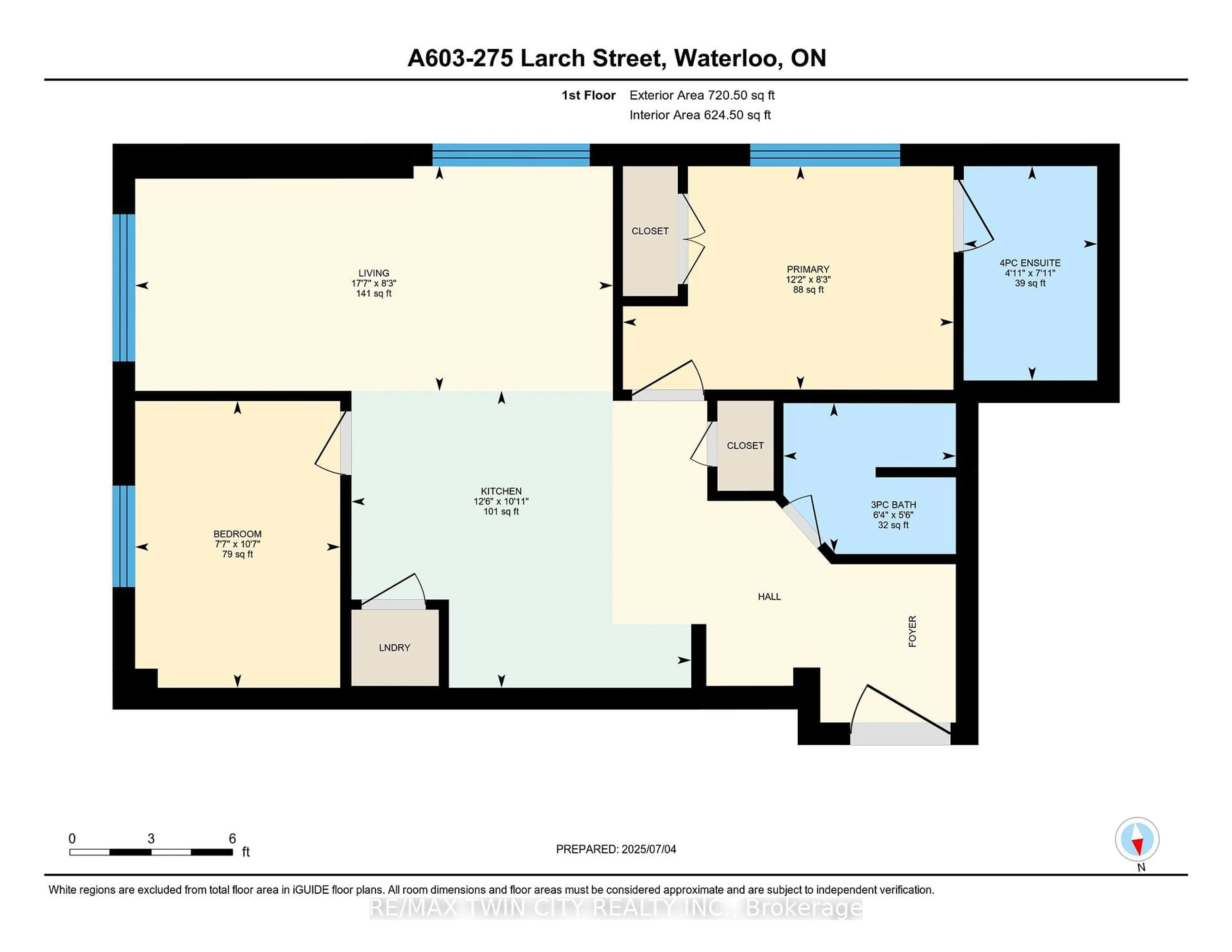 Floor plan for 275 Larch St #A603, Waterloo Ontario N2L 3R2