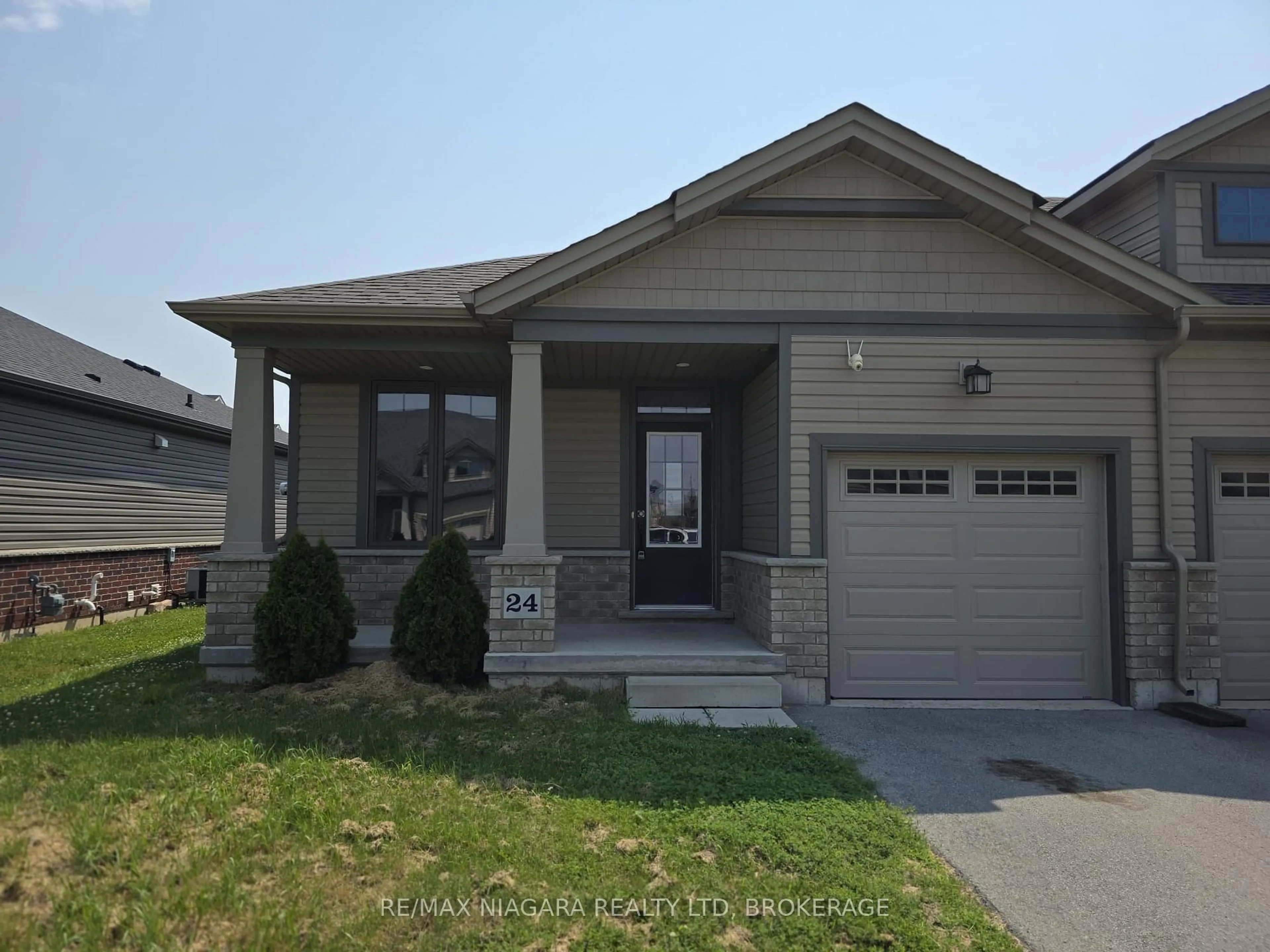 Home with vinyl exterior material, street for 24 Ellis Ave, St. Catharines Ontario L2P 0E6