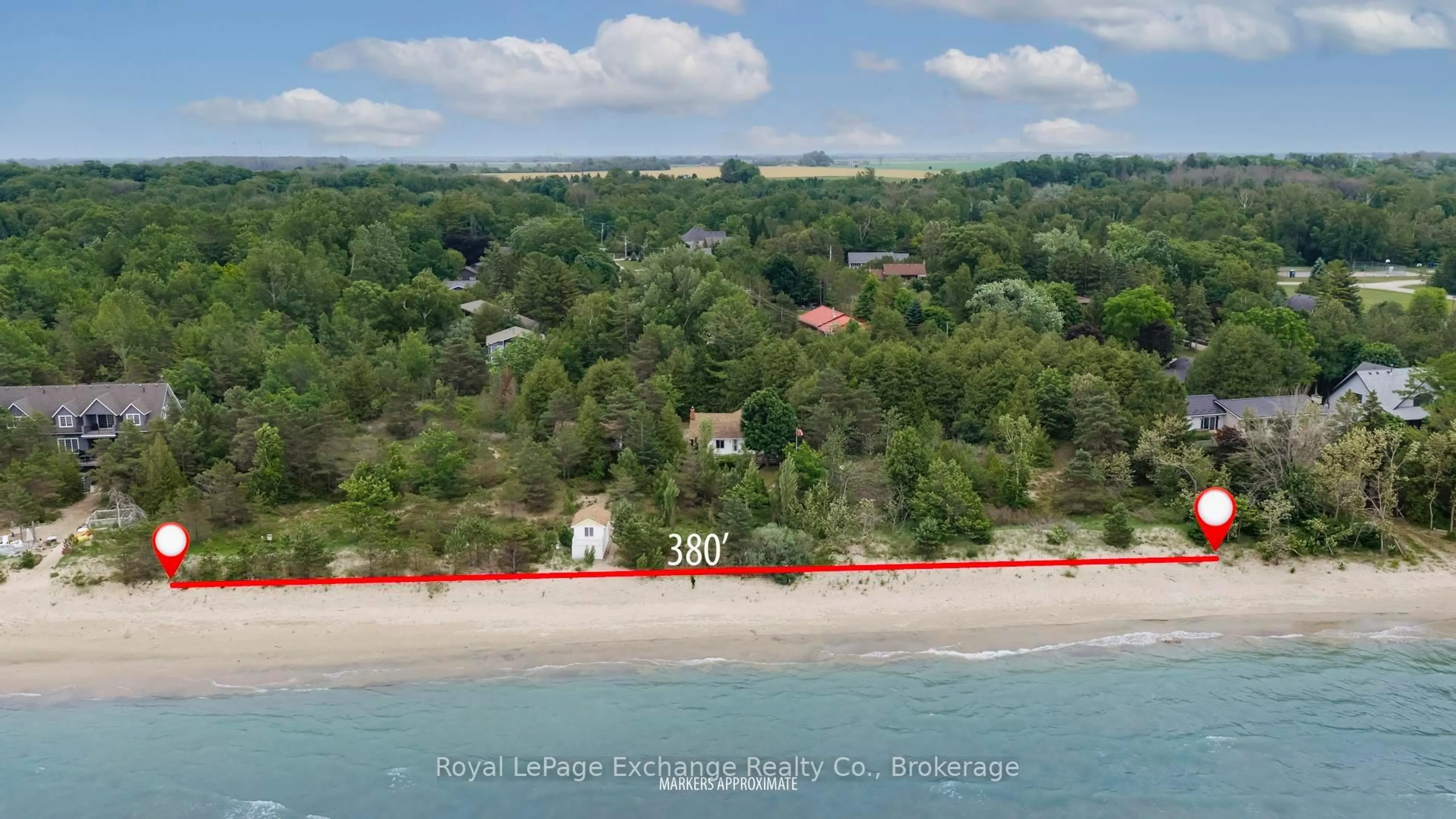 A pic from outside/outdoor area/front of a property/back of a property/a pic from drone, water/lake/river/ocean view for 40 Vozka Dr, Huron-Kinloss Ontario N2Z 0B3