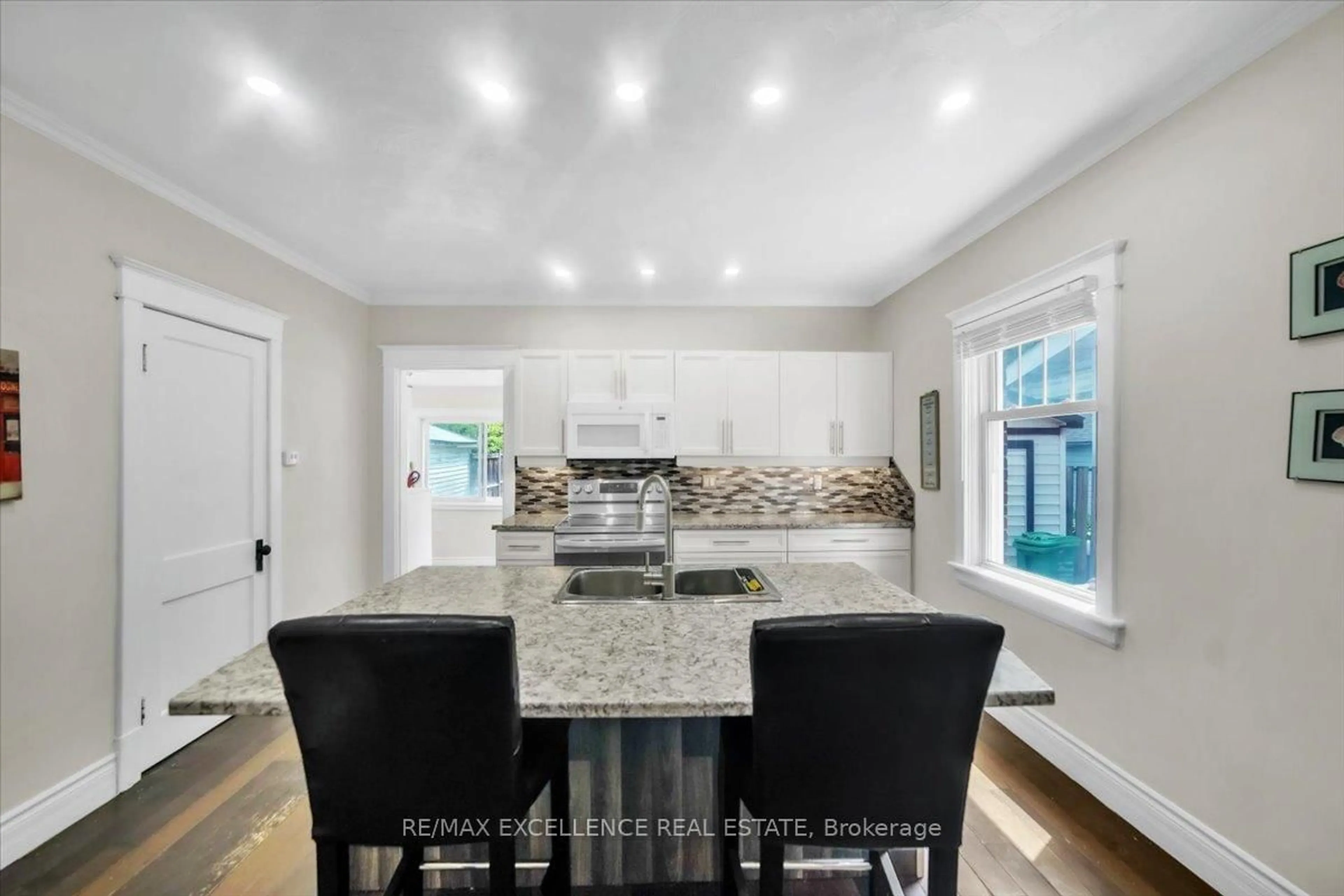 Contemporary kitchen, ceramic/tile floor for 626 Downie St, Peterborough Central Ontario K9H 4K3